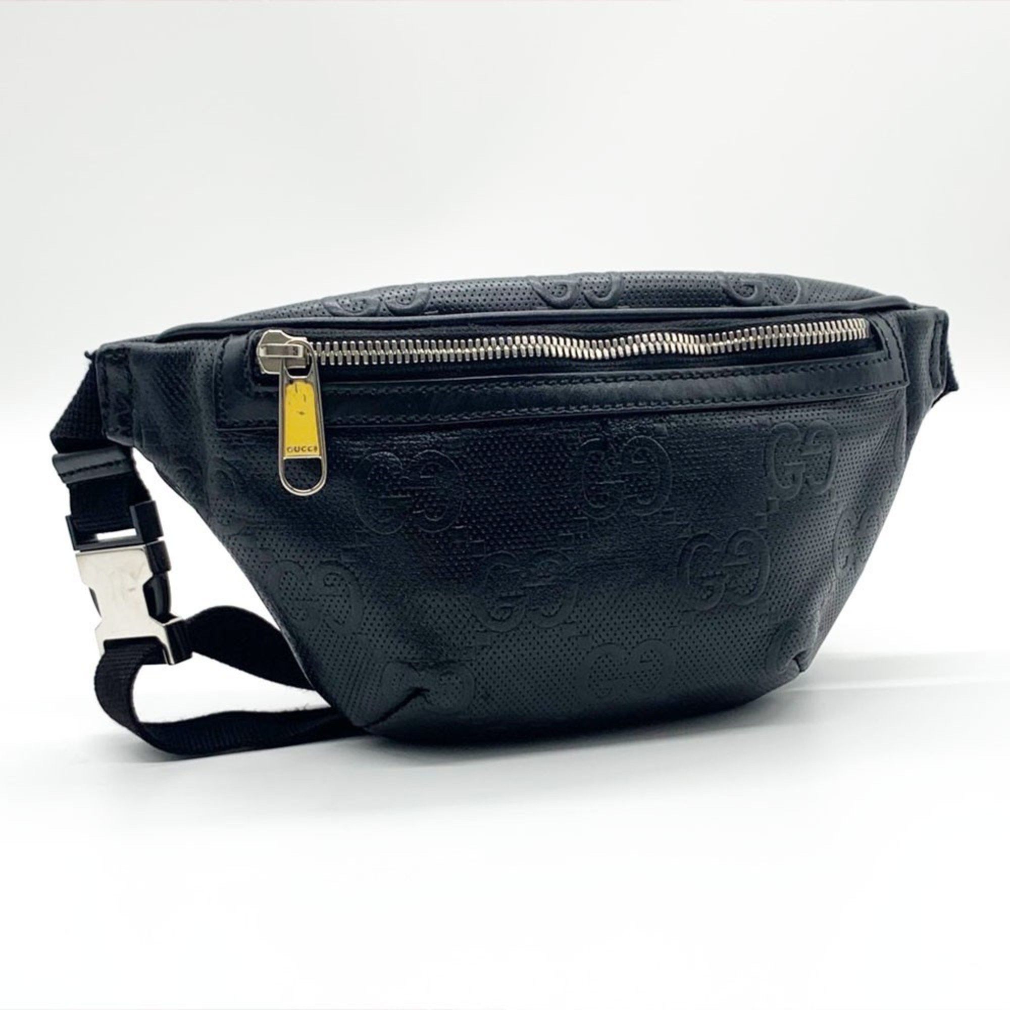 Gucci Gucci Waist Pouch Small Belt Body Bag 2way GG Embossed Leather Black 658582 GUCCI Size ONE SIZE - 1 Thumbnail
