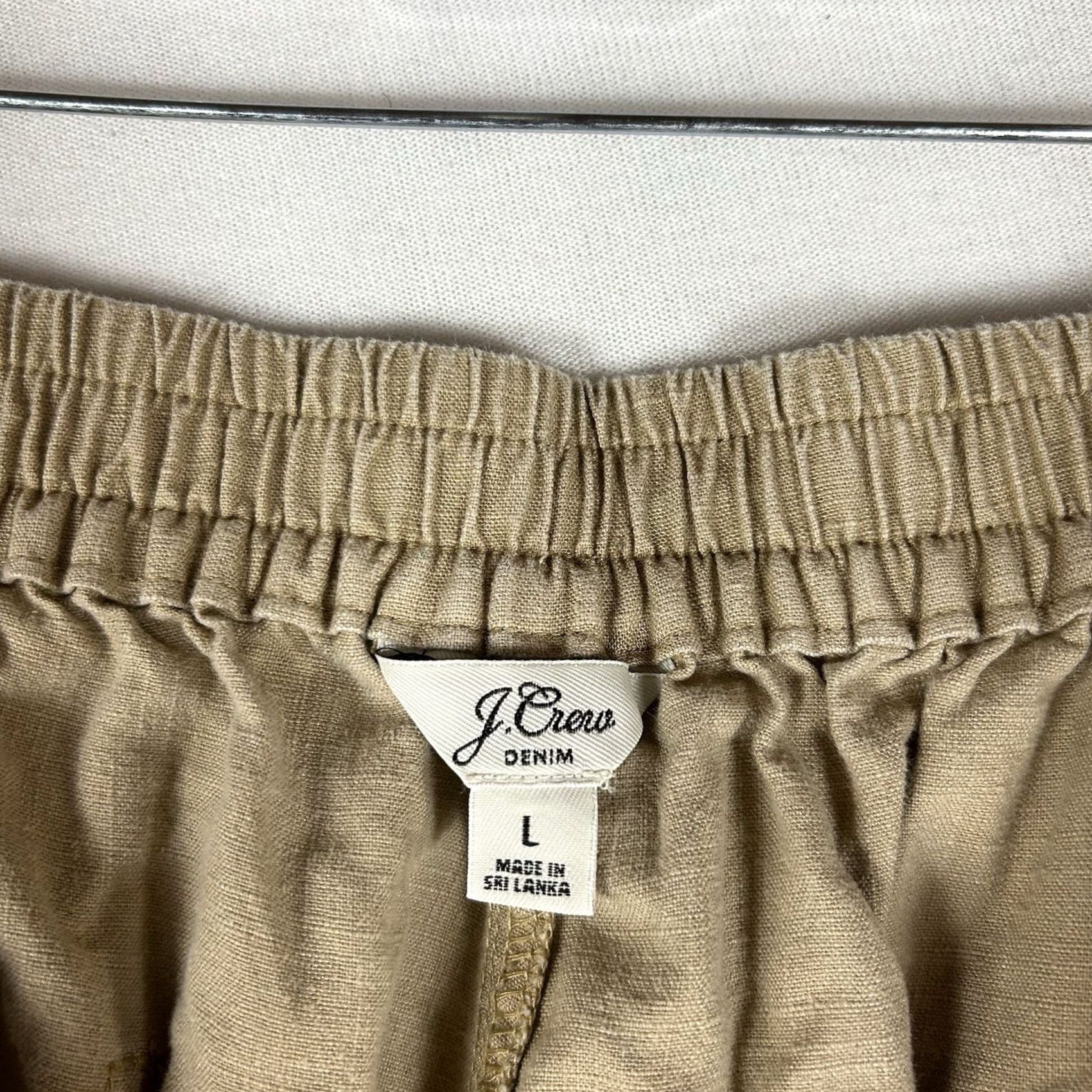 J.Crew J. Crew Linen Blend Casual Pants Womens Large Brown Tan Drawstring Yoga Gym Pants Size 36" / US 14 / IT 50 - 4 Thumbnail