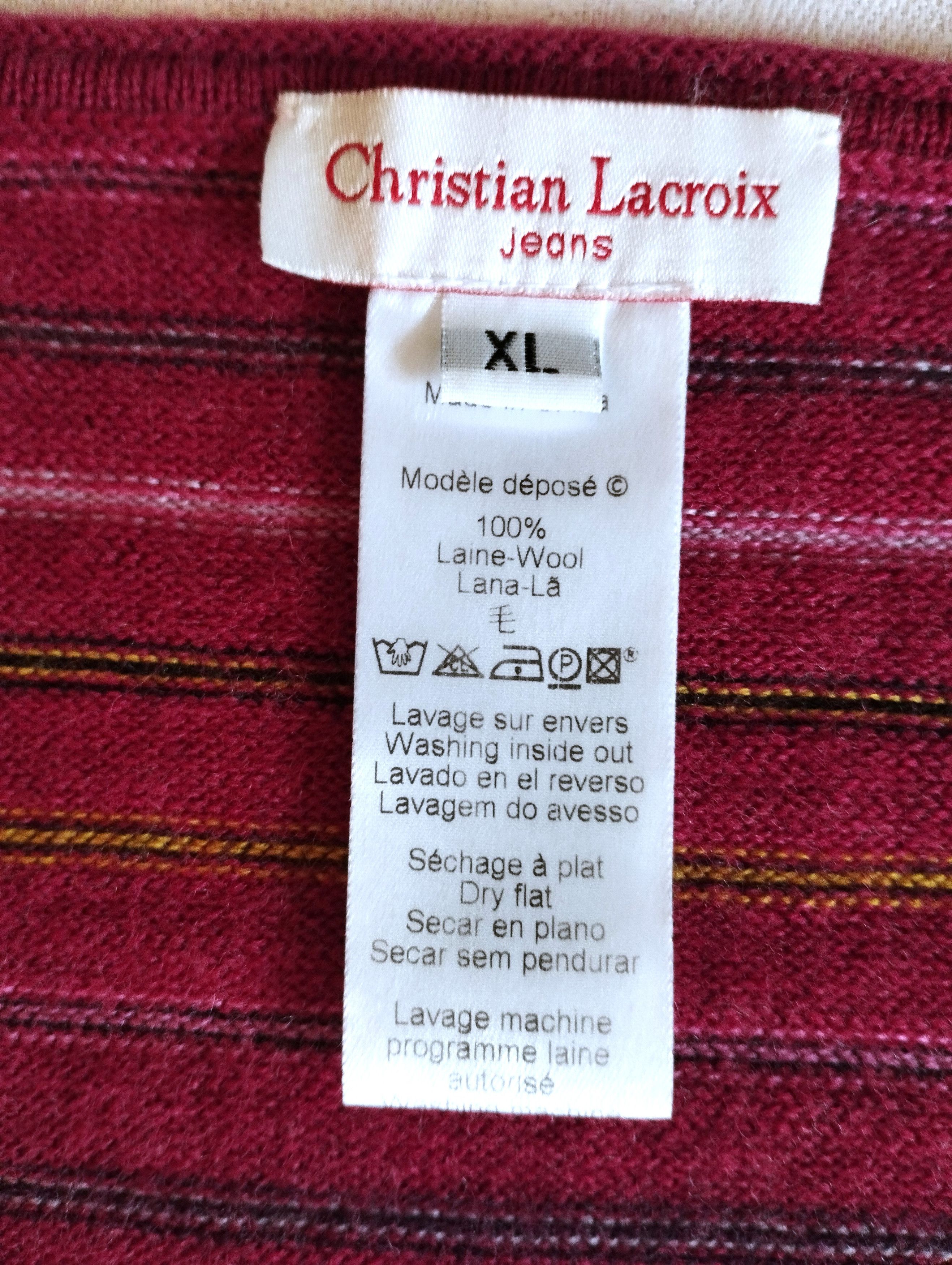 Christian Lacroix Christian Lacroix Pull Damiers Fine Laine T M/L Size L / US 10 / IT 46 - 2 Thumbnail