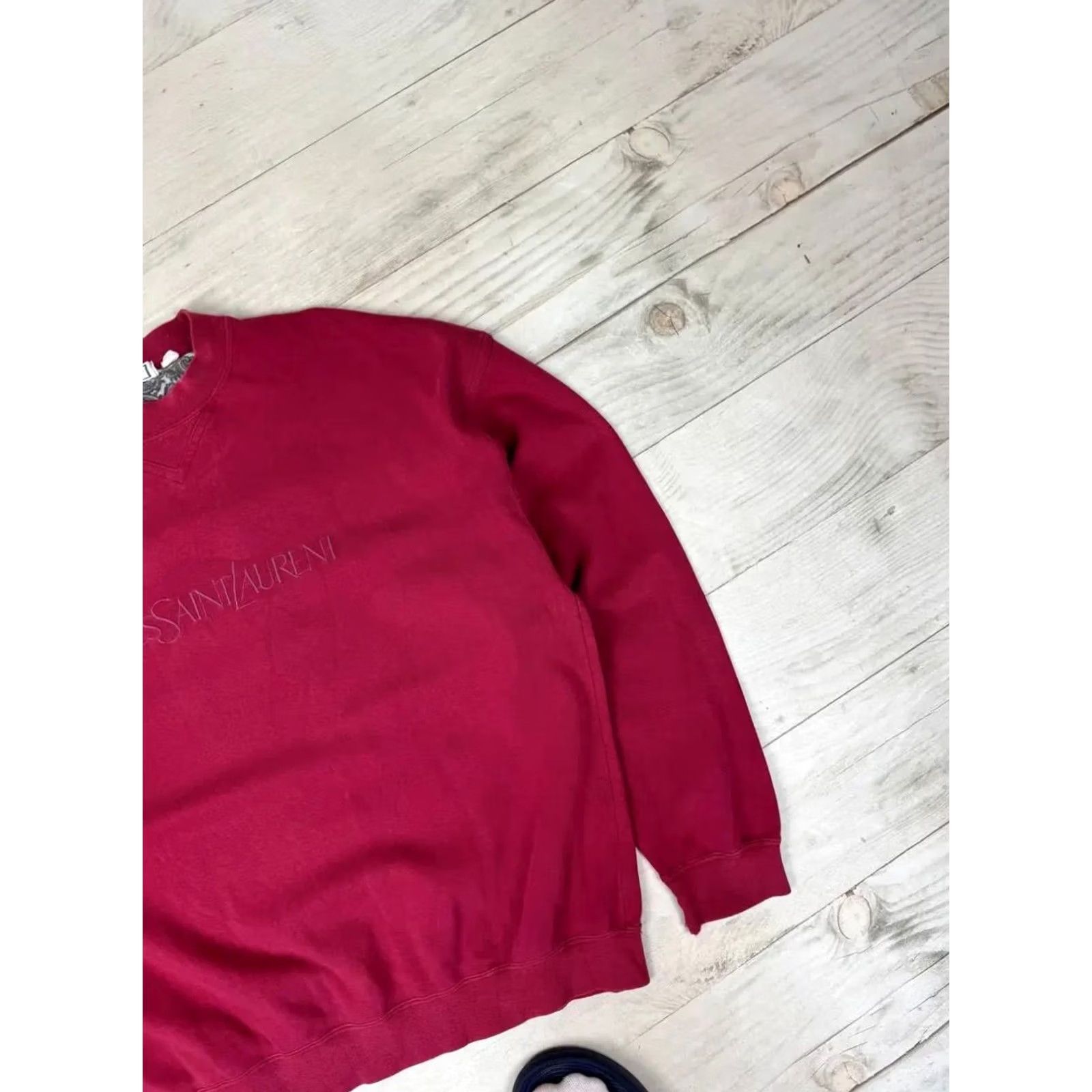 Yves Saint Laurent VINTAGE Saint Laurent Sweatshirt Big Logo 90s Men L Red Logo 90s Mens Sweatshirt Size US L / EU 52-54 / 3 - 4 Thumbnail