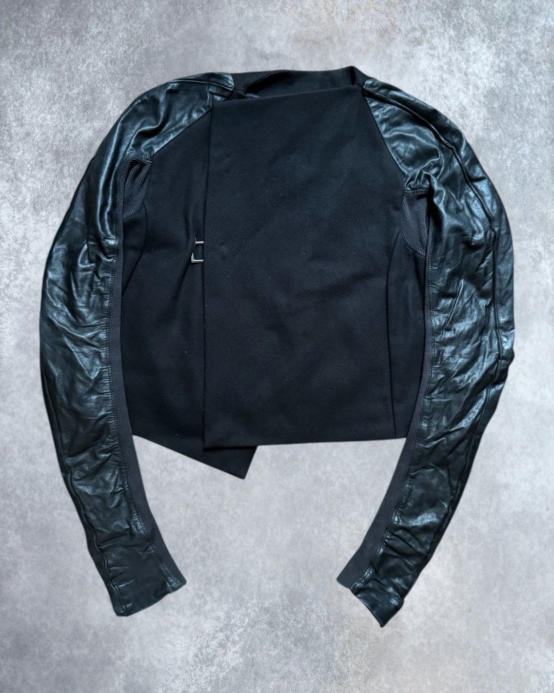 Rick Owens RICK OWENS Leather & Wool Cropped Jacket Size US S / EU 44-46 / 1 - 1 Thumbnail