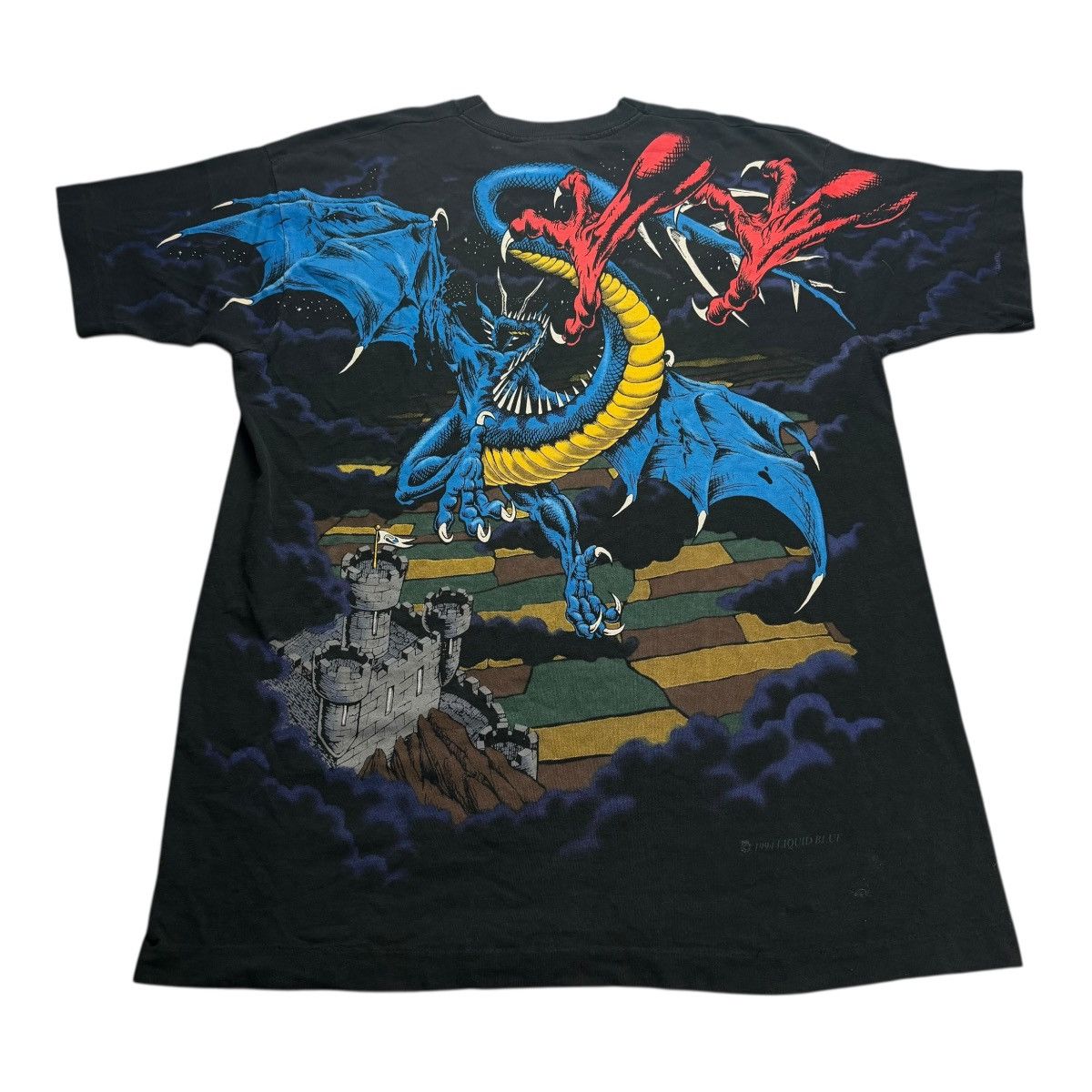 Liquid Blue Vintage 1994 Liquid Blue Dueling Dragons Black AOP T-Shirt Size US XXL / EU 58 / 5 - 2 Thumbnail