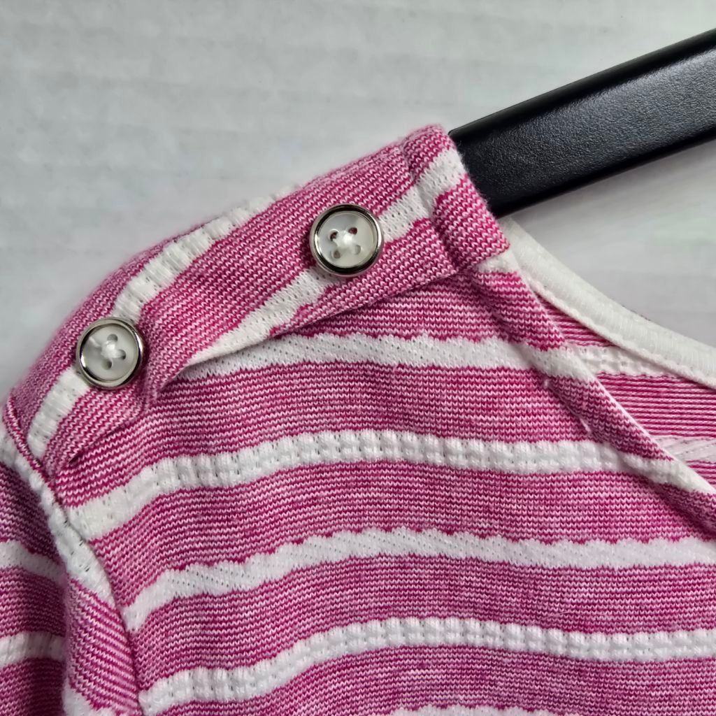 Croft & Barrow Women's Croft & Barrow Pink White Striped Long Sleeve Tee XL Size XL / US 12-14 / IT 48-50 - 5 Thumbnail