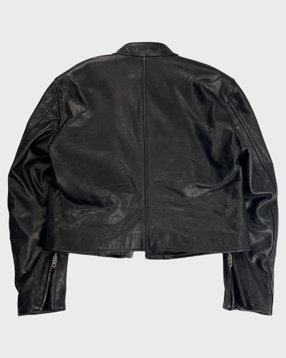 Balenciaga BALENCIAGA SS23 MUDSHOW SHRUNK LEATHER JACKET SZ:40 Size US XXS / EU 40 - 2 Thumbnail