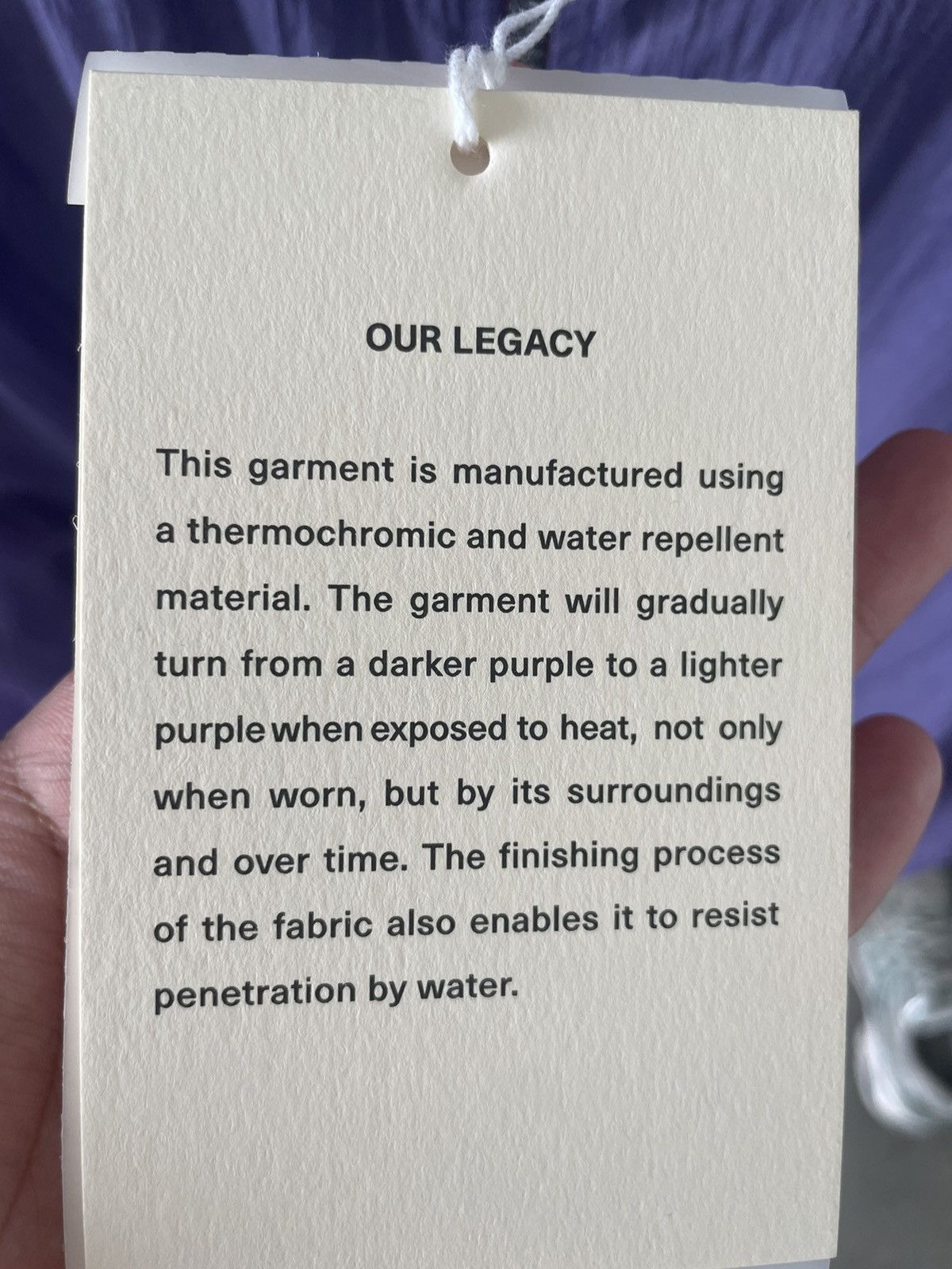 Our Legacy Facility jacket thermochromatic purple Size US M / EU 48-50 / 2 - 5 Thumbnail