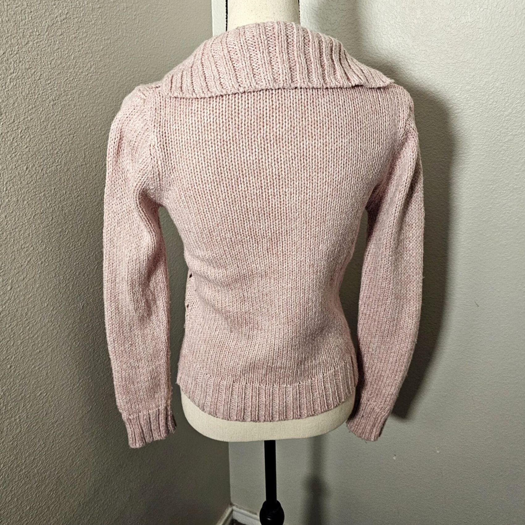 Vintage VINTAGE Bonnie and Bill Sweater Shirt Knit Open-V Neck Pink Wool Blend M Womens Size M / US 6-8 / IT 42-44 - 3 Thumbnail