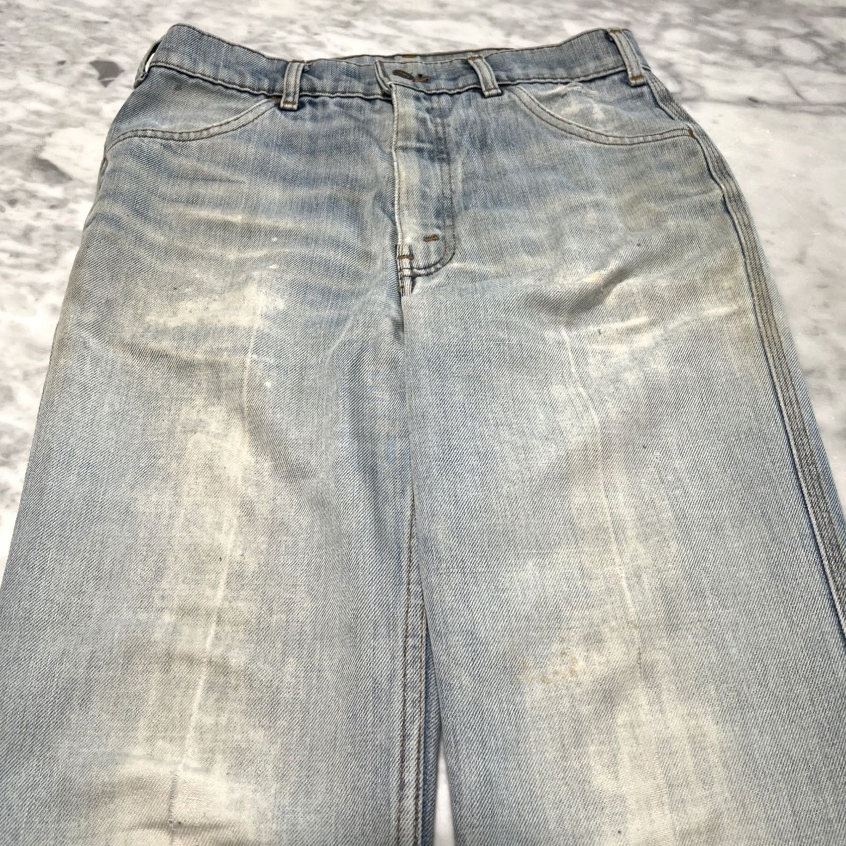 Levi's VINTAGE Levi’s 207 Orange Tab Flare Bell Bottoms Womens W28 L33 Thrashed Faded Denim 1970s Womens Mens Boys? Size 28" / US 6 / IT 42 - 3 Thumbnail