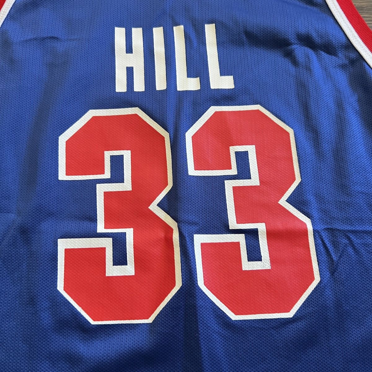 Champion Vintage 90s Champion Detroit Pistons Grant Hill Jersey Size US XL / EU 56 / 4 - 2 Thumbnail