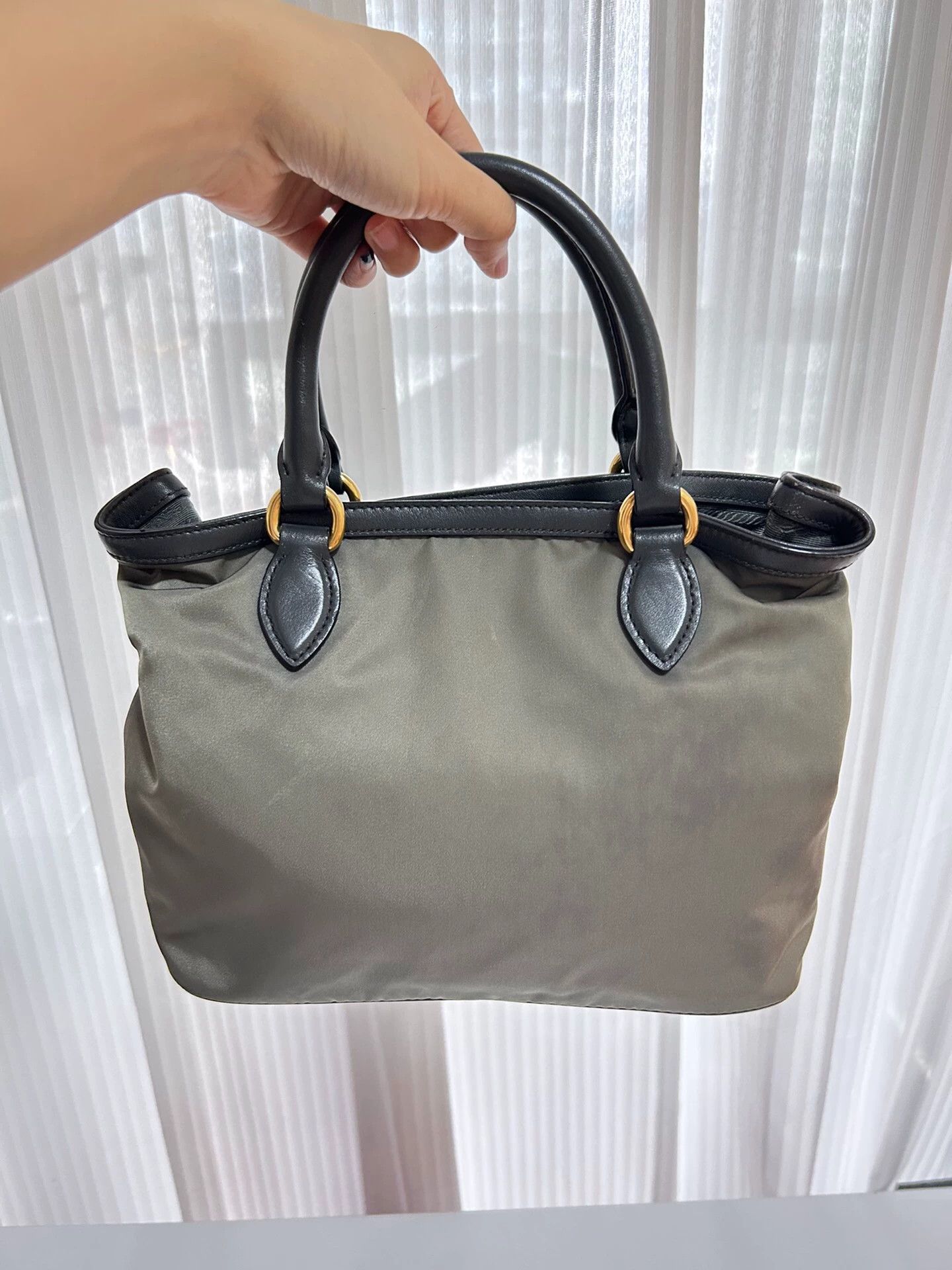 Prada PRADA Olive Green Small Nylon Tote Size ONE SIZE - 2 Thumbnail