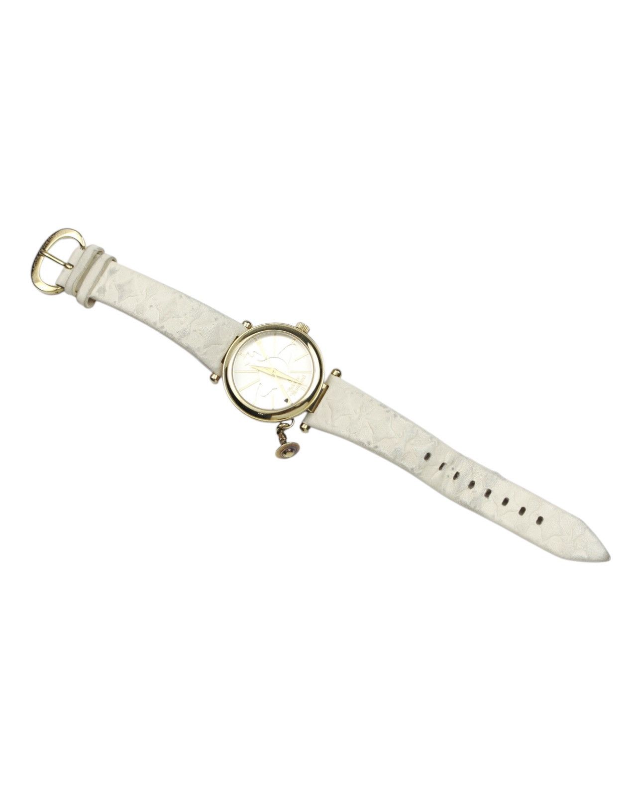 Vivienne Westwood VIVIENNE WESTWOOD ORB II CHARM WATCH – WHITE EMBOSSED STRAP Size ONE SIZE - 5 Thumbnail