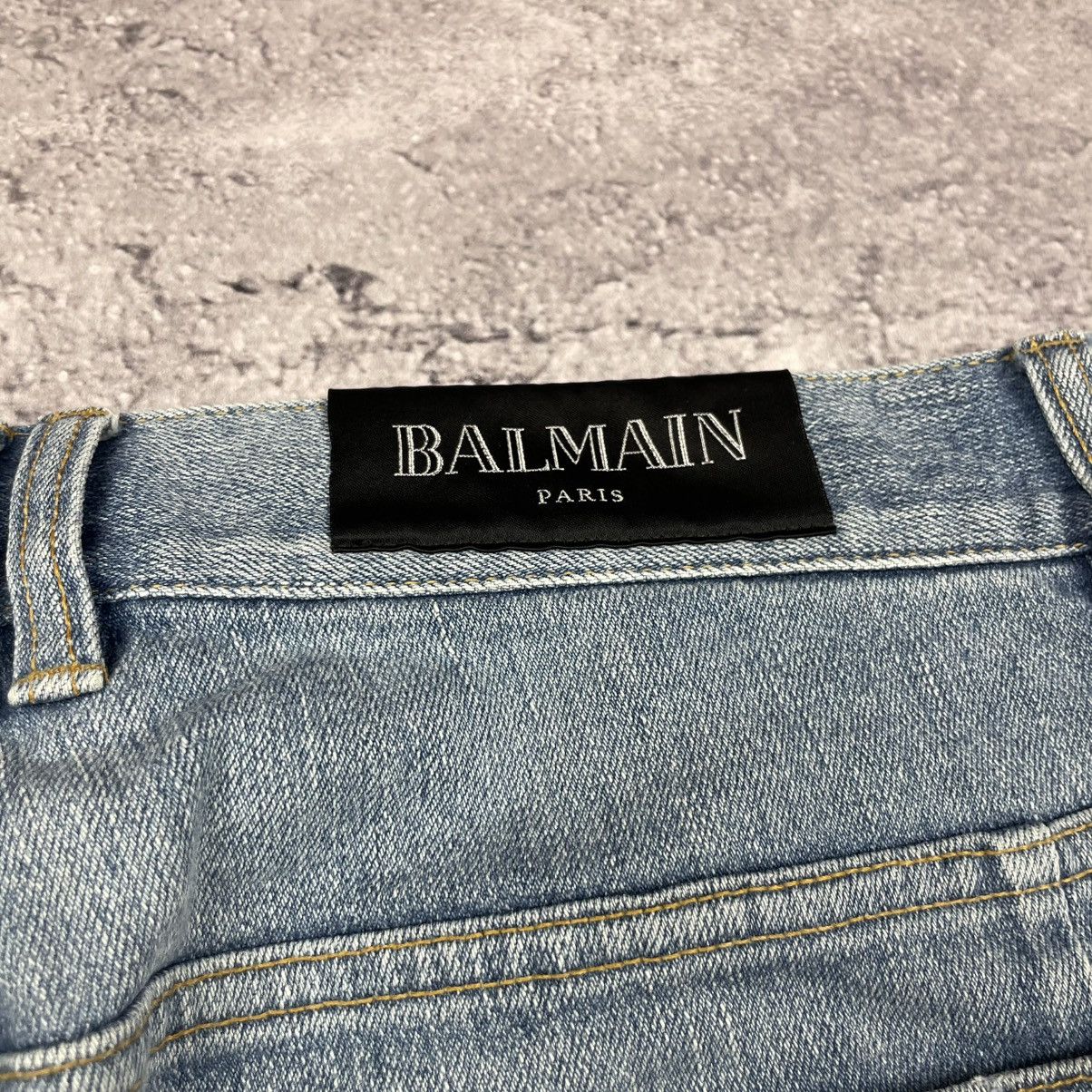 Balmain Balmain Light Blue Biker Stretch Denim Jeans Luxury Size US 34 / EU 50 - 15 Thumbnail