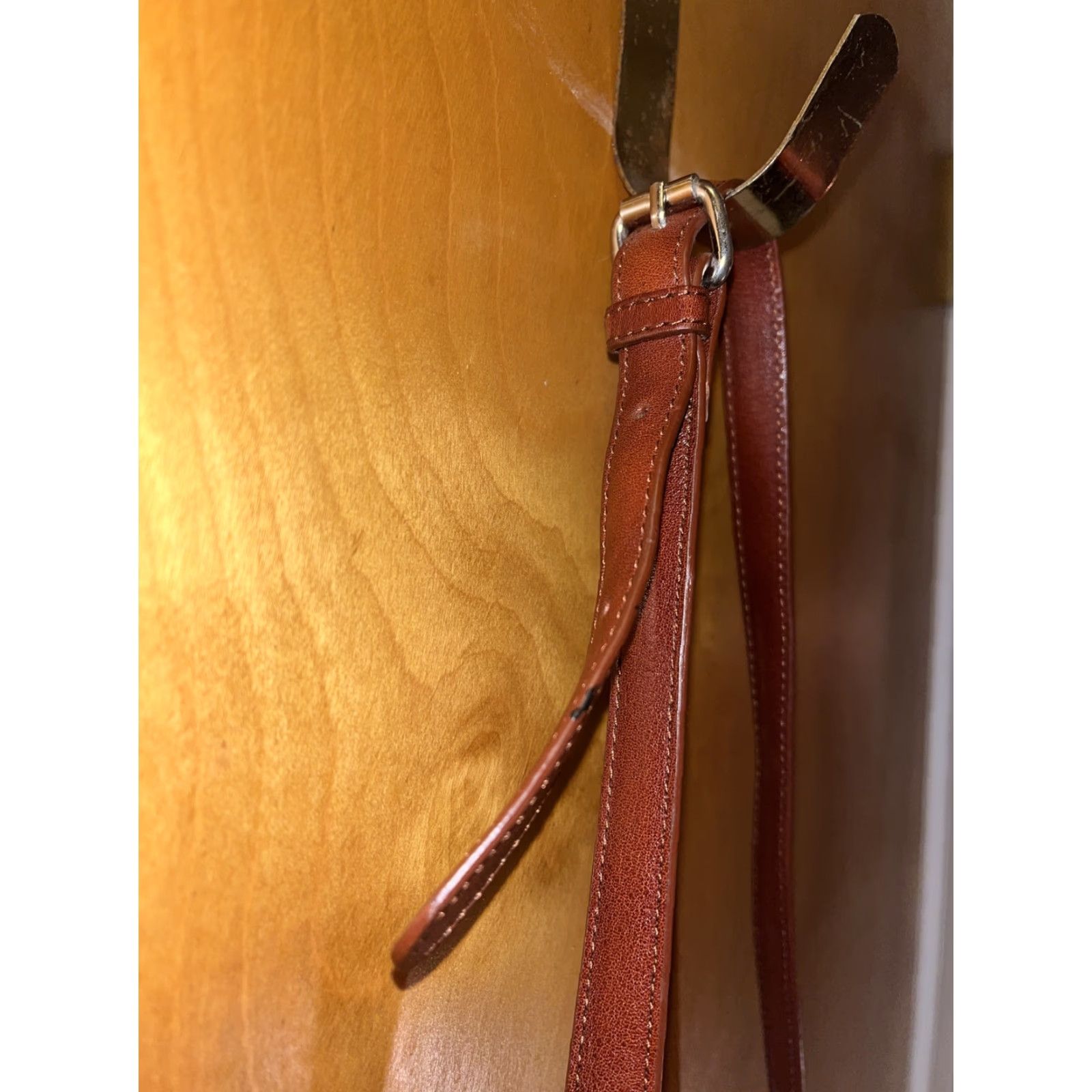 Vintage VINTAGE Hobo Small Leather Purse, Dark Brown, 90s Bohemian, Womens Size ONE SIZE - 3 Thumbnail