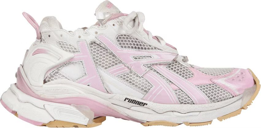 Balenciaga o1in1g0624 Runner Sneakers in White Pink Size US 13 / EU 46 - 1 Thumbnail