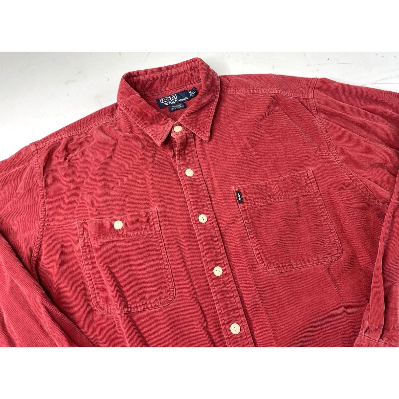 Polo Ralph Lauren VINTAGE Polo Ralph Lauren Shirt Mens XL Red Farrell Corduroy Heavyweight Button Size US XL / EU 56 / 4 - 2 Thumbnail