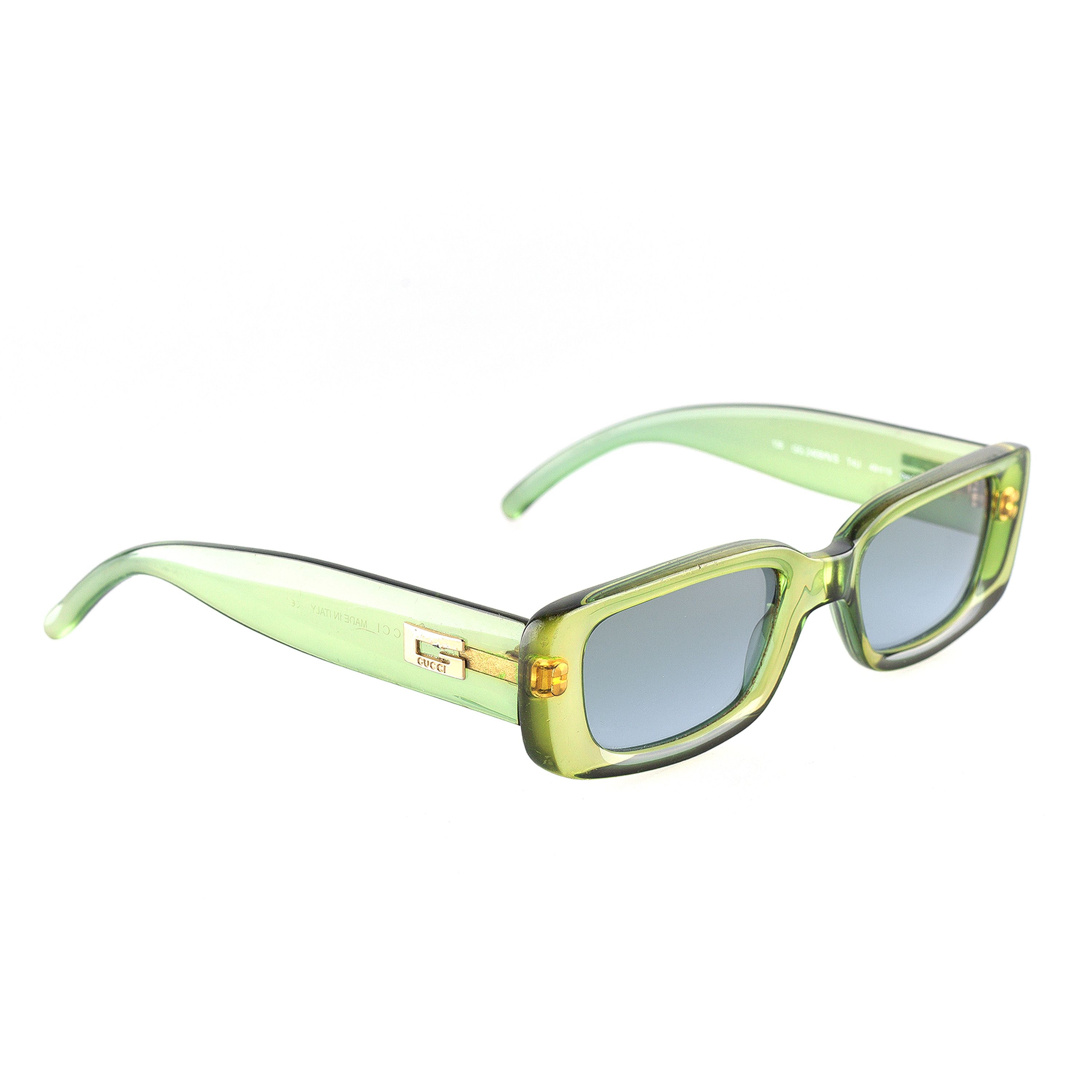 Gucci GG 2409 Green Acetate Rectangle Sunglasses