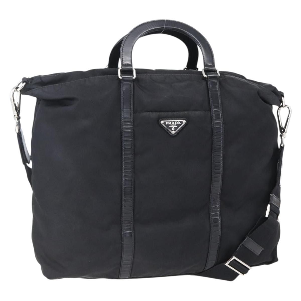 Prada Prada Vintage Tote Tessuto with Leather Size ONE SIZE - 1 Thumbnail