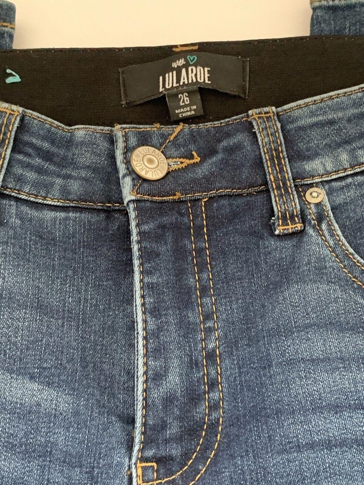 Designer Lularoe Denim The Staple Wash Skinny Leg Shaping Magic Waist Size 42" / US 20 - 6 Thumbnail
