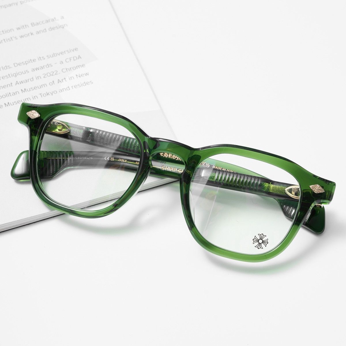 Chrome Hearts CHROME HEARTS CHIRP CHIRP DARK OLIVE GLASSES Size ONE SIZE - 6 Thumbnail