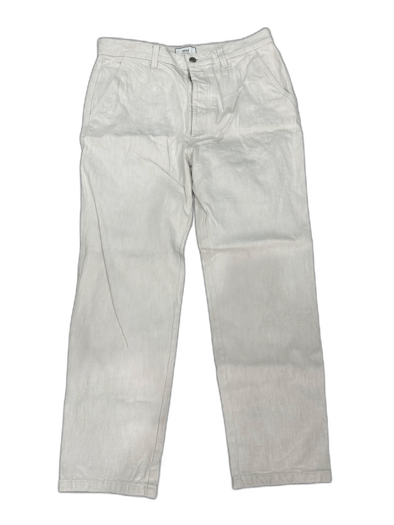 AMI Off-White Wide-Leg Denim Pants