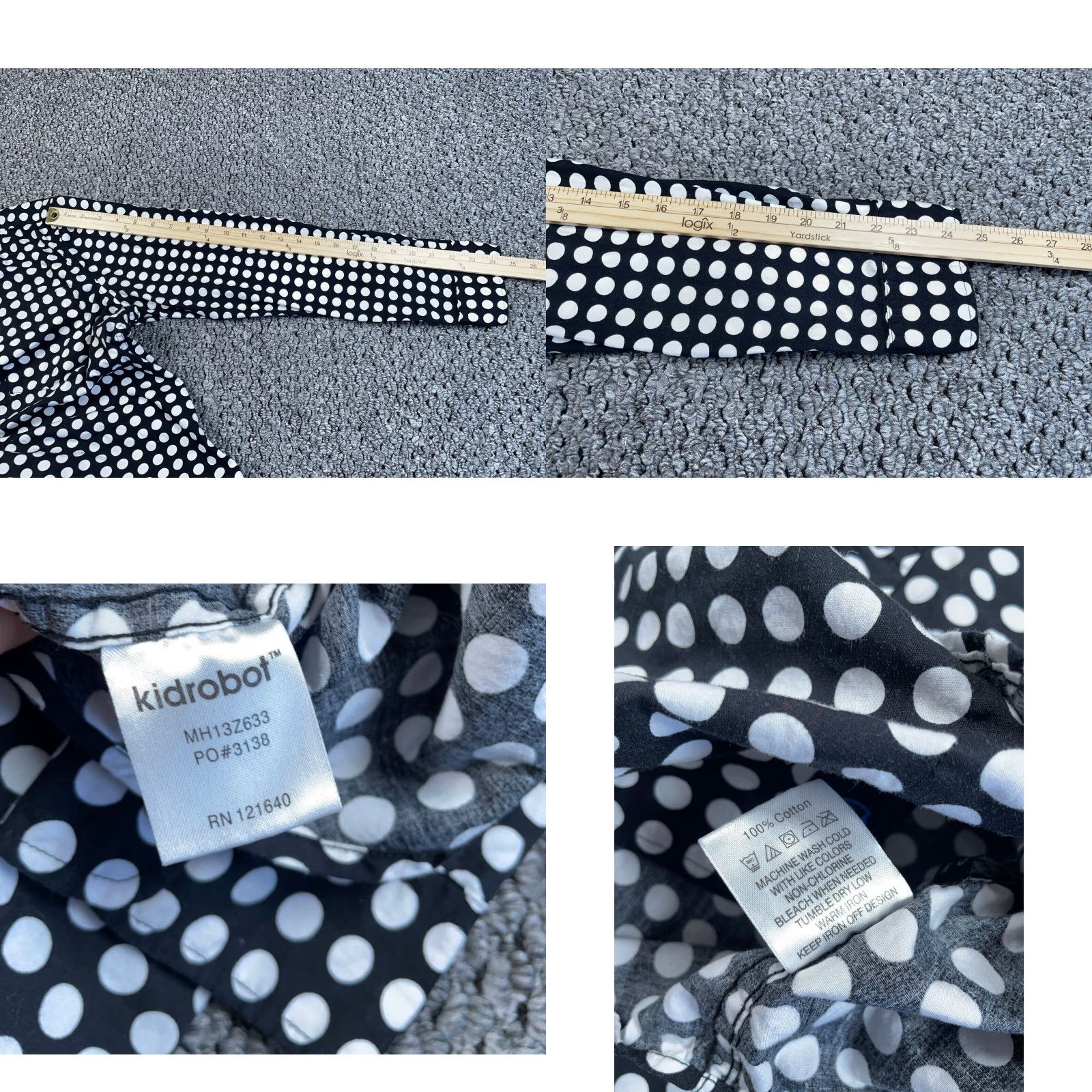 Vintage Kidrobot Shirt Adult Medium Black White Polka Dot Button Down Collar Cotton Mens Size US M / EU 48-50 / 2 - 8 Thumbnail