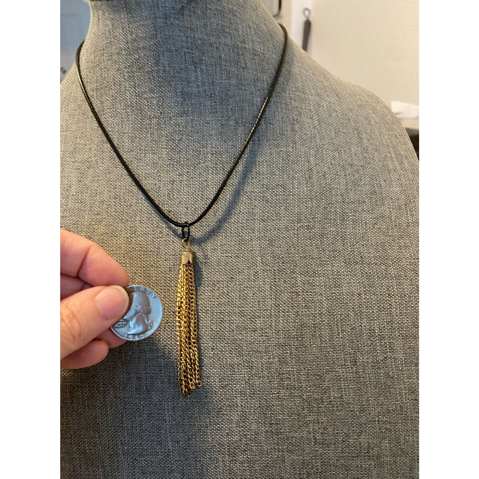 Handmade tassel necklace gold tone Size ONE SIZE - 2 Thumbnail