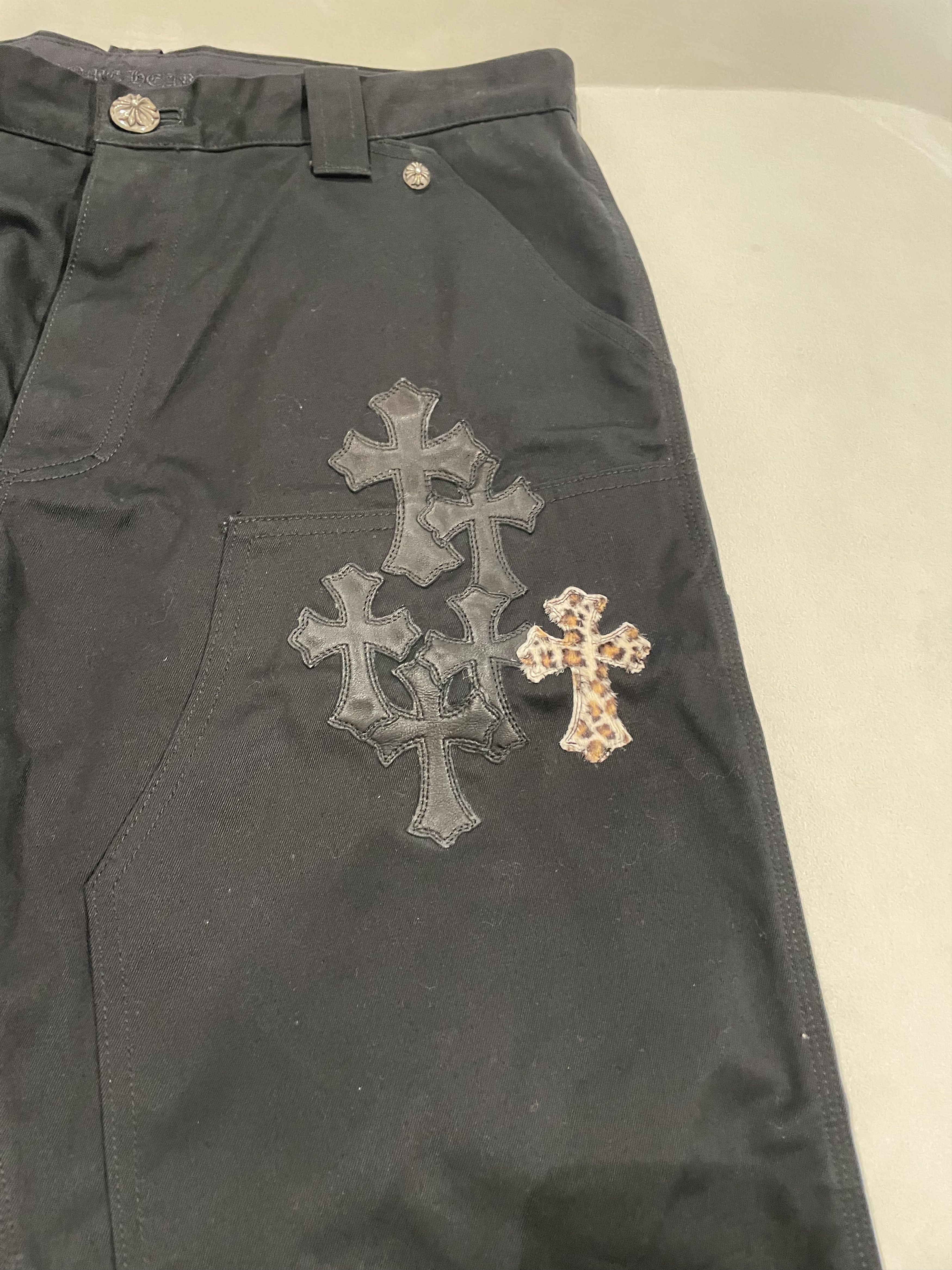 Chrome Hearts Chrome Hearts Leopard Black Cross Leather Patch Jeans Size US 36 / EU 52 - 9 Thumbnail