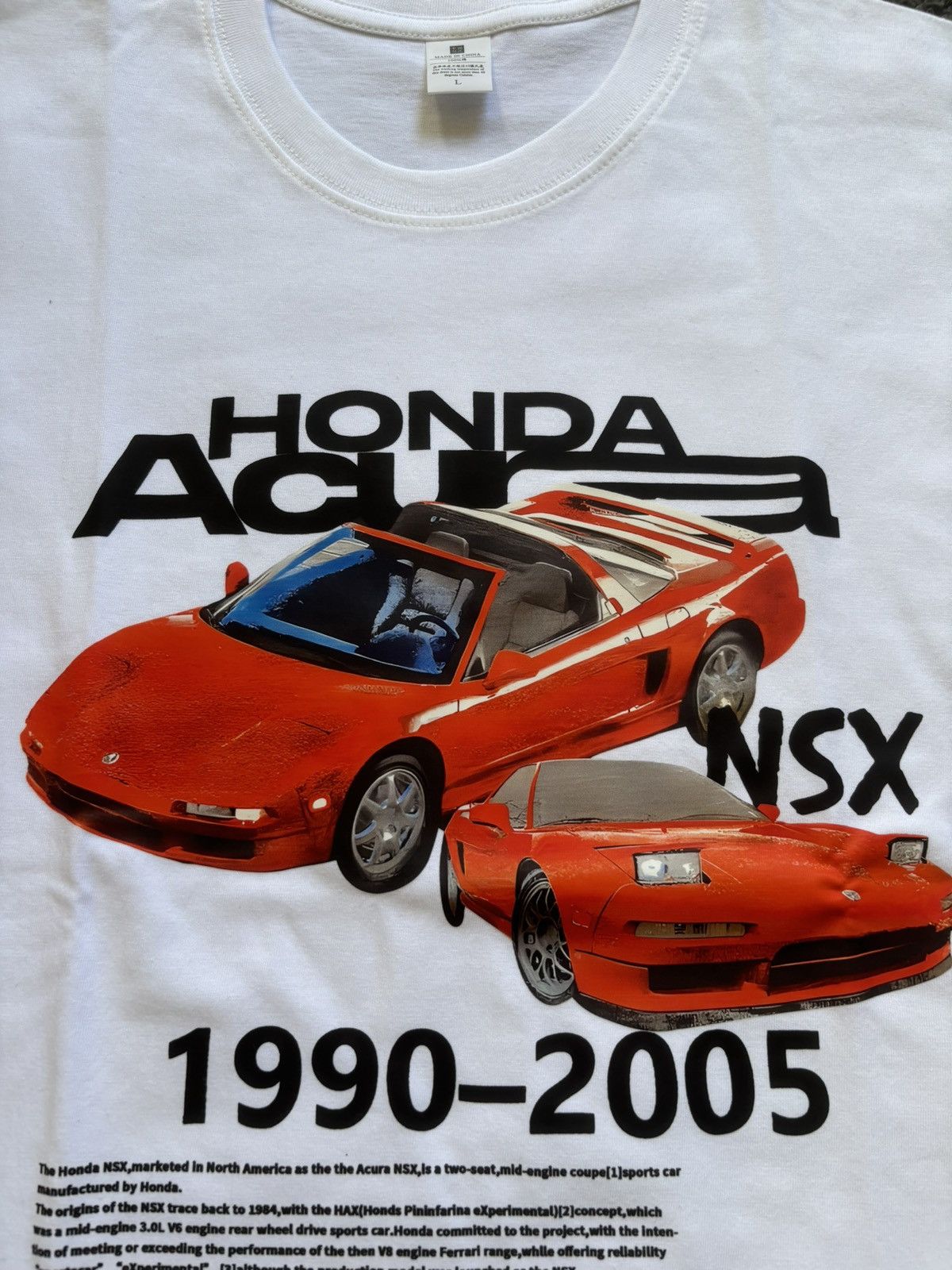 Honda × Vintage Vintage racing Honda Acura NSX heavyweight white tee Size US M / EU 48-50 / 2 - 6 Thumbnail
