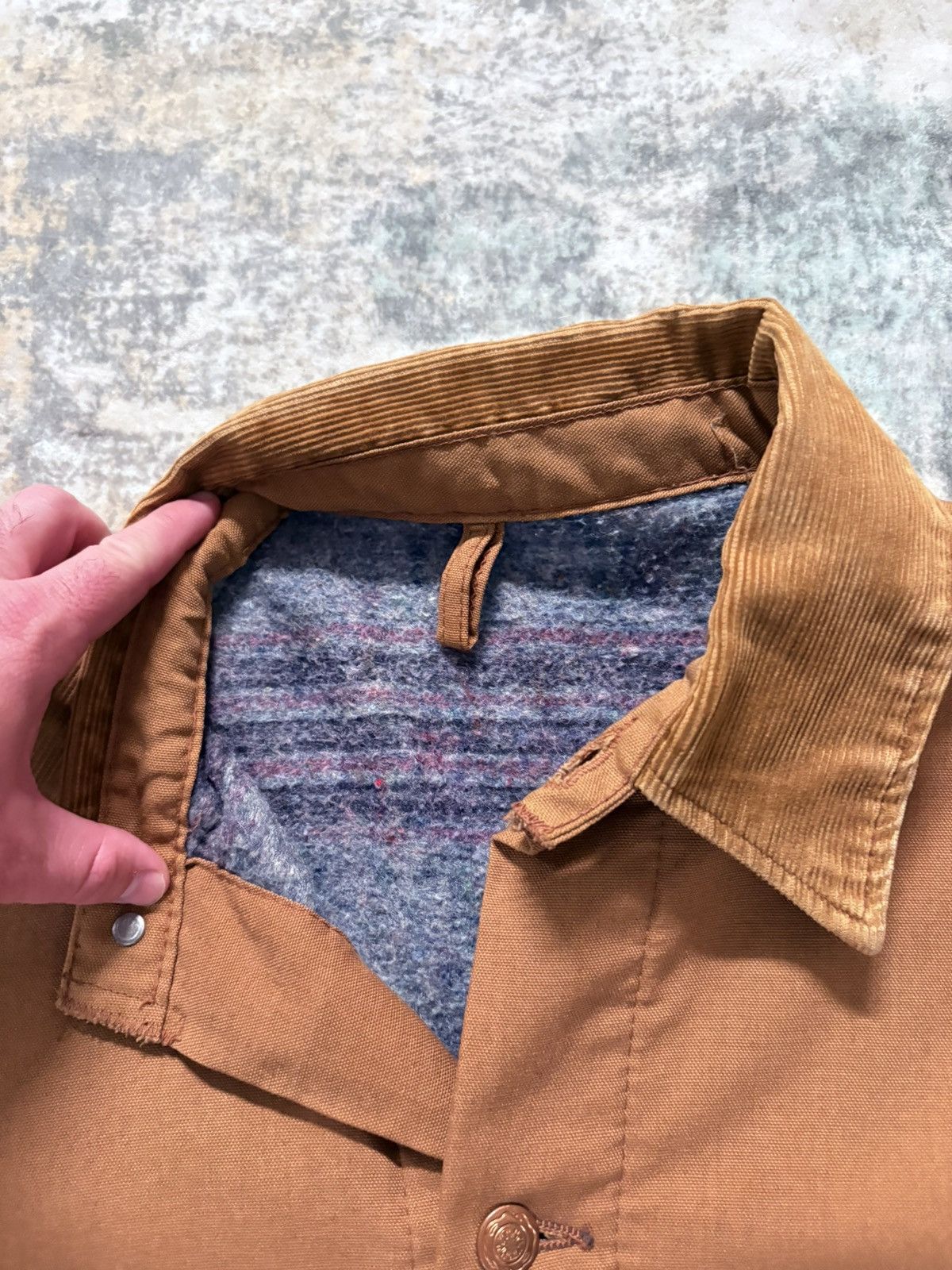 Vintage 80’s Carharrt Style Blanket Lined Button Up Workwear Jacket Size US XL / EU 56 / 4 - 2 Thumbnail