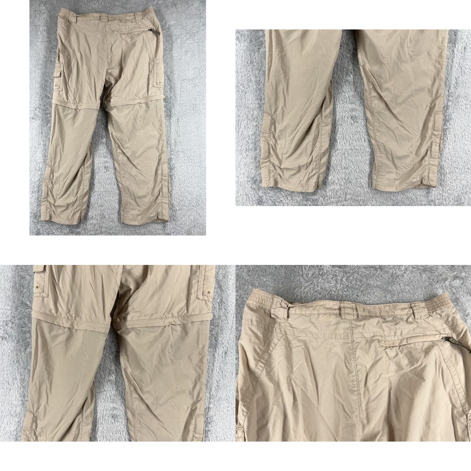 Vintage Columbia Pants Womens XL Beige Cargo Convertible 100% Nylon Titanium Size 40" / US 18 - 9 Thumbnail