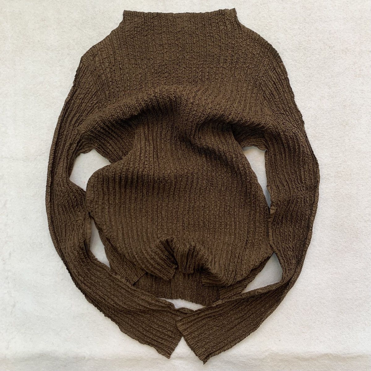 Other Peplum By Yoshiki Hishinuma Crinkled Pleated Long Sleeve Top Size M / US 6-8 / IT 42-44 - 2 Thumbnail