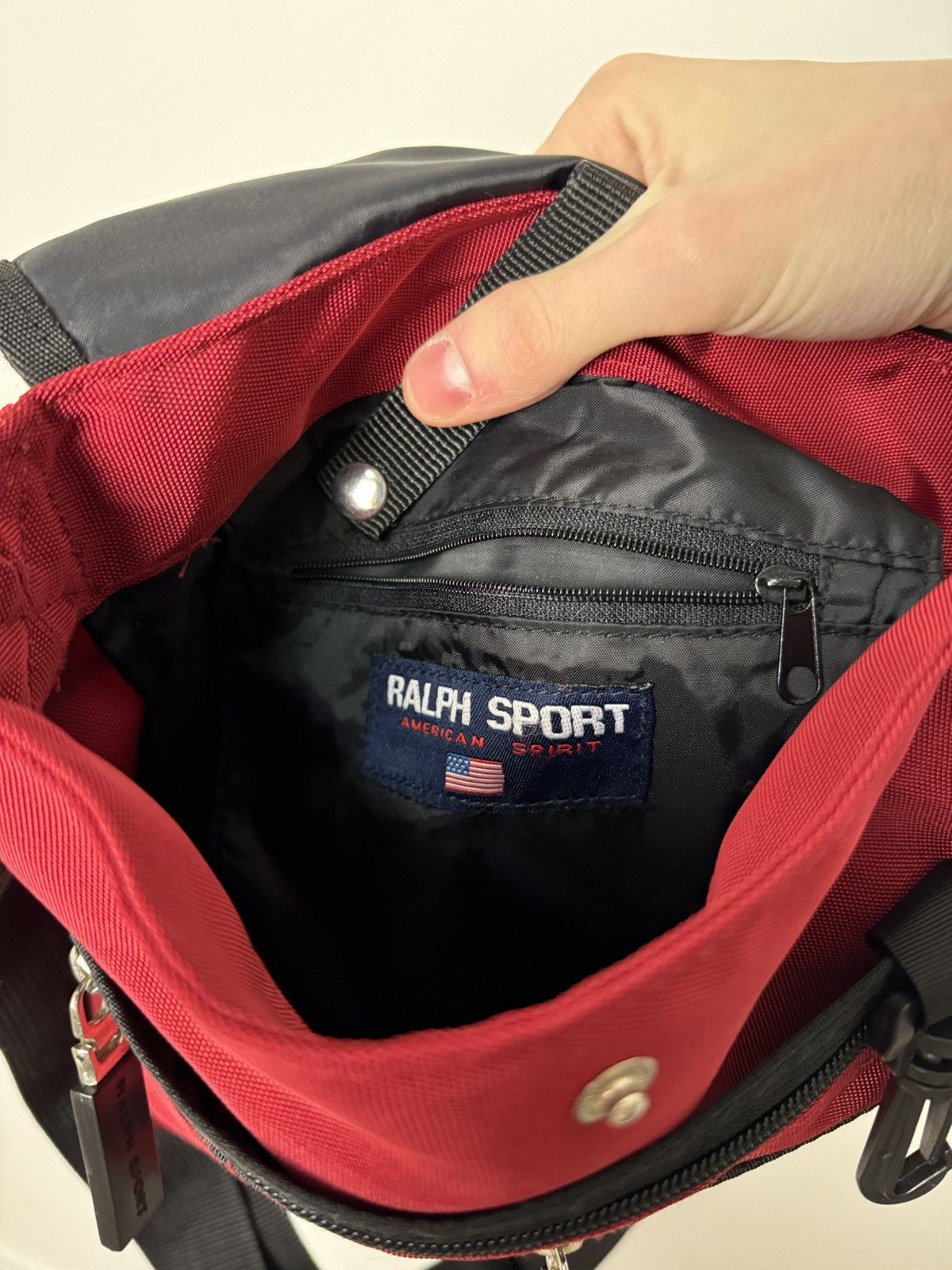 Ralph Lauren Ralph Sport Red Nylon Crossbody Bag Multi Pocket Y2K Style Size ONE SIZE - 11 Thumbnail