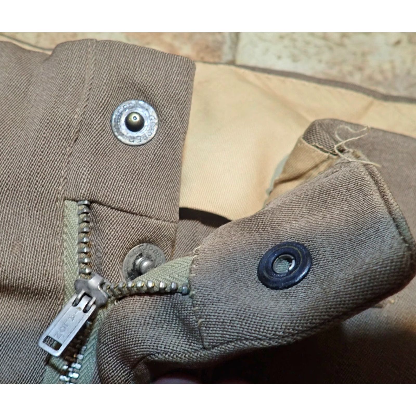 Vintage VINTAGE Tailored by Fretz Wool Gabardine Trousers 31x30 True 1950s 1950s Distressed Brown Rockabilly Pleated Cuffed Adults Mens Size US 31 - 5 Thumbnail