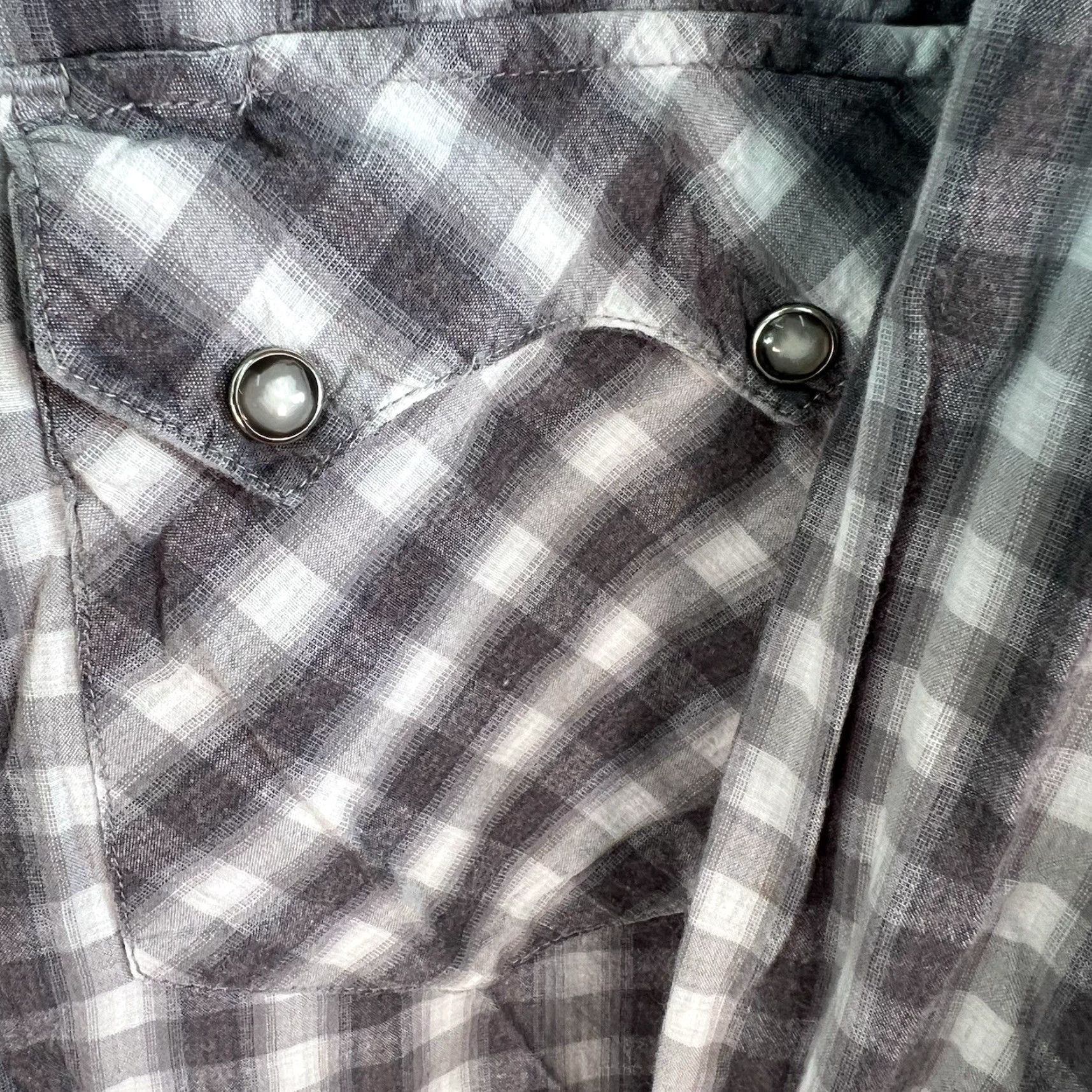Walls Walls Gray Plaid Pearl-Snap Shirt Men's Regular Size M Long Sleeve Cowboy Outdoor Size US M / EU 48-50 / 2 - 4 Thumbnail