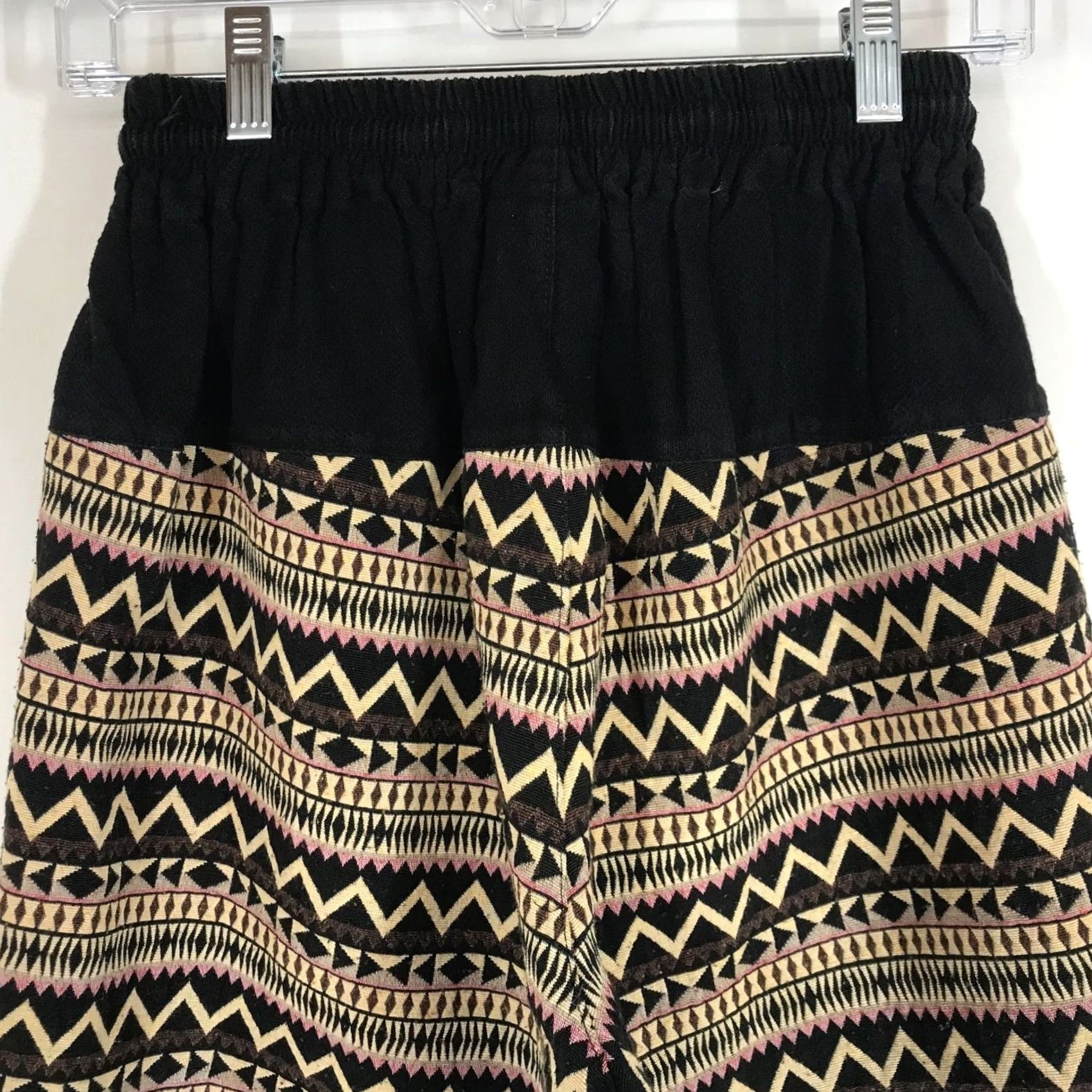 Vintage VIRBLATT SHORTS Mens SMALL MEDIUM BLACK ELASTIC WAIST COTTON HIPPIE Size US 29 - 5 Thumbnail