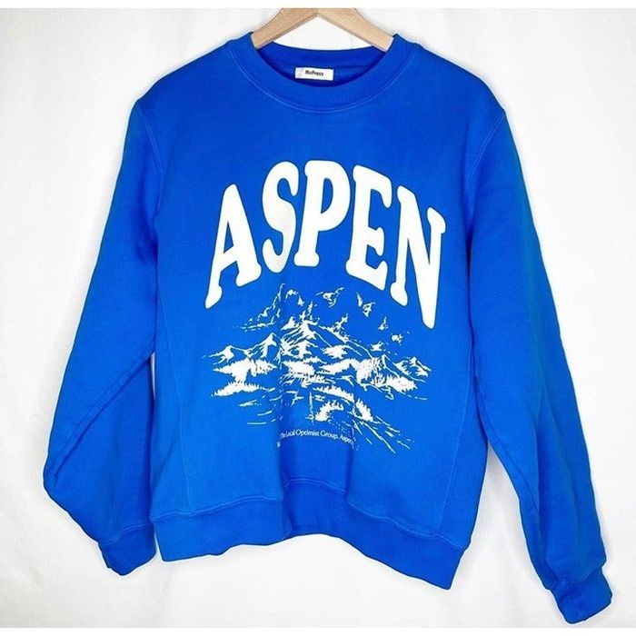 Madhappy NEW MADHAPPY ASPEN EXCLUSIVE FLEECE BLUE CREWNECK SIZE SMALL ...