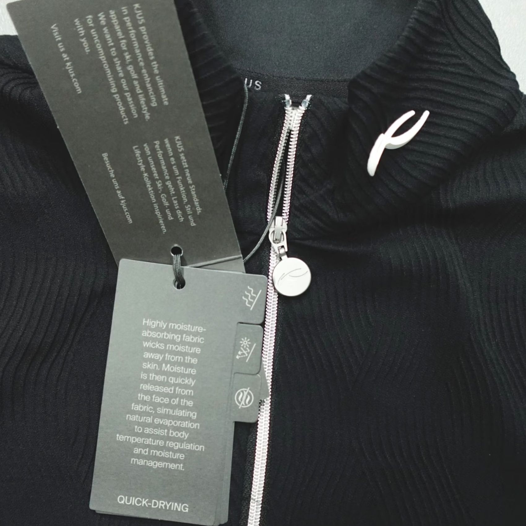 KJUS KJUS Pullover Sense Half-Zip Long Sleeve Textured Women's Size XS Black 34 Size XS / US 0-2 / IT 36-38 - 3 Thumbnail