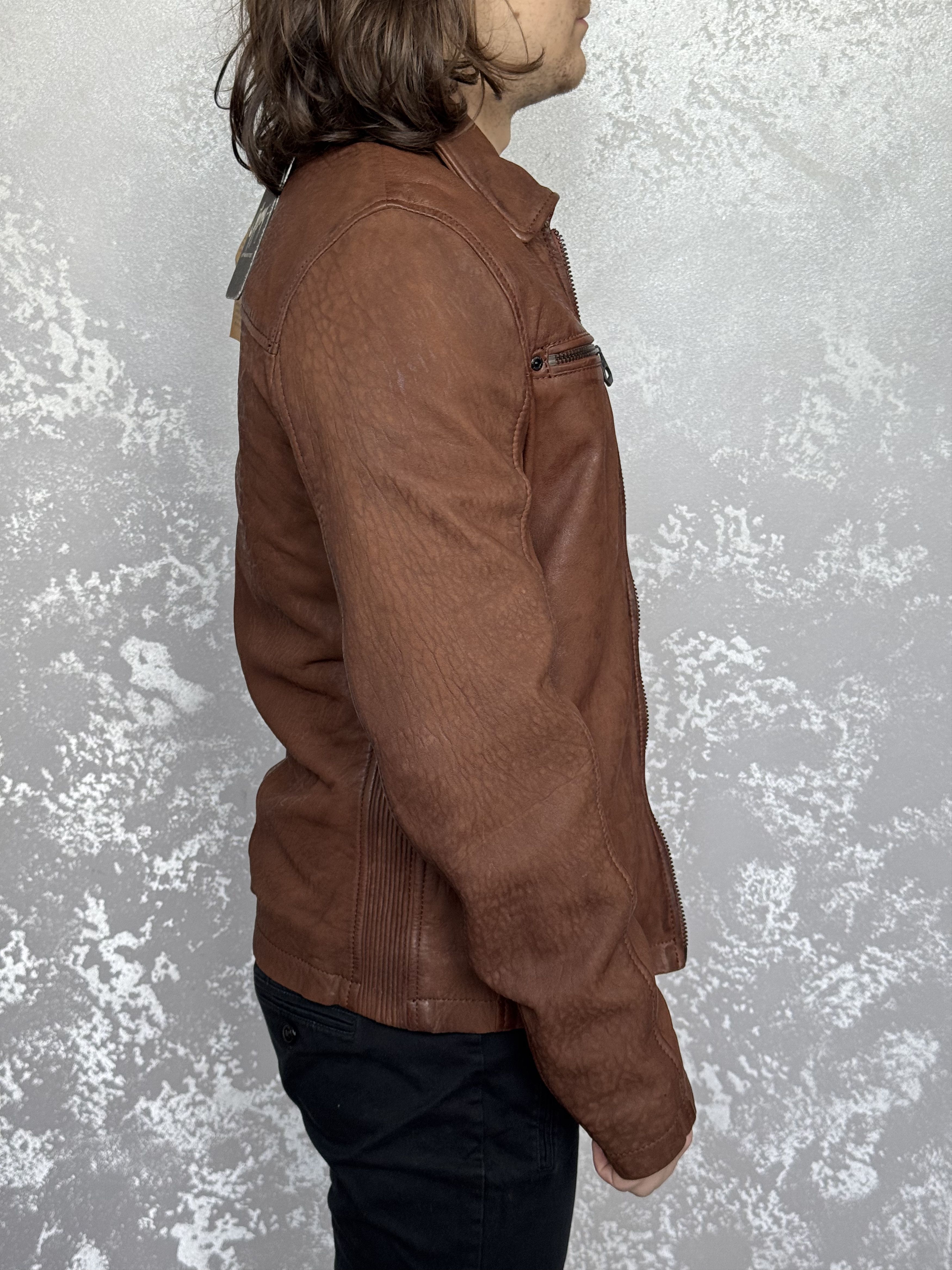Gypsy × Vintage NEW Gipsy by Mauritius Brown Slim Fit Leather Jacket Size S Size US S / EU 44-46 / 1 - 5 Thumbnail
