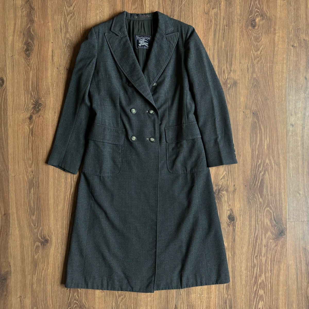 Vintage Burberry’s Burberry Wool Coat Grey Women’s 90s 80s