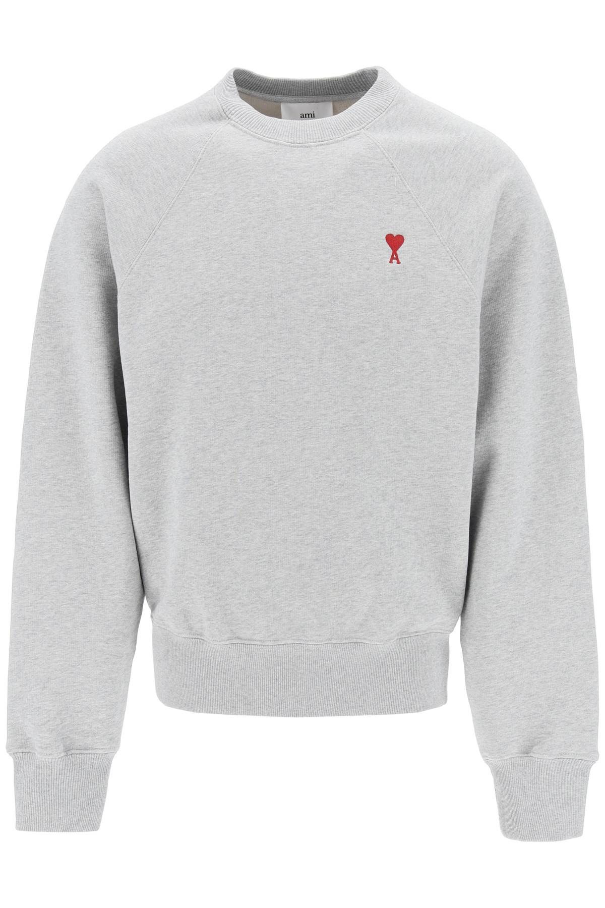 image of Ami Alexandre Matiussi "Ami De Coeur Crew in Gris Cendre Chine, Women's (Size Medium)