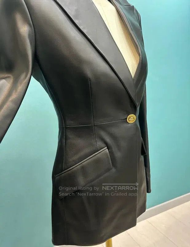 Versace Versace Black Leather Medusa Collar Women's Jacket . Size S / US 4 / IT 40 - 4 Thumbnail