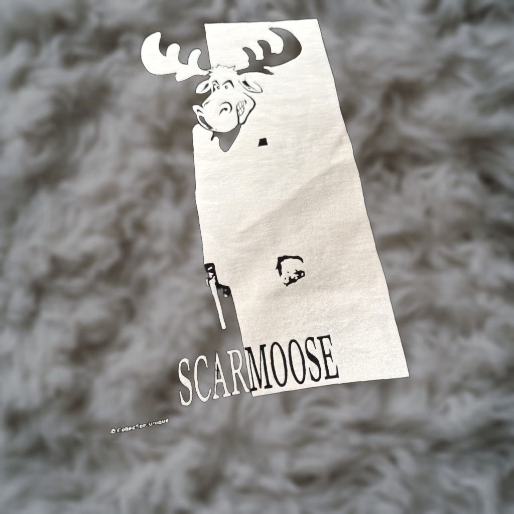 Fruit Of The Loom VINTAGE Fruit of the Loom Scarface Moose Parody T-Shirt Mens XL Slim Fit Black Funny Graphic 2000s Size US XL / EU 56 / 4 - 1 Thumbnail