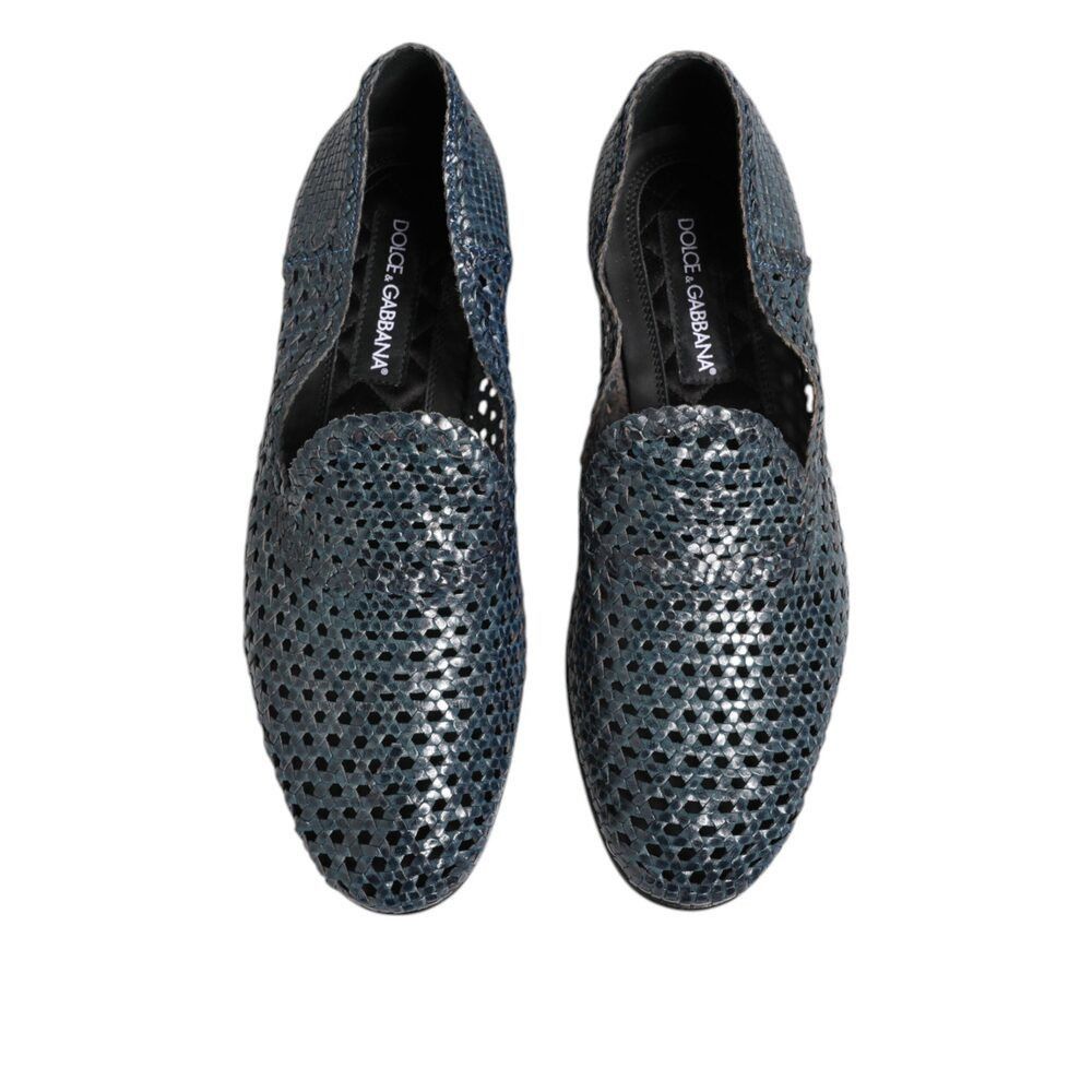 Dolce & Gabbana Dolce & Gabbana Blue Woven Leather Slip On Loafers Shoes Size US 8 / EU 41 - 3 Thumbnail