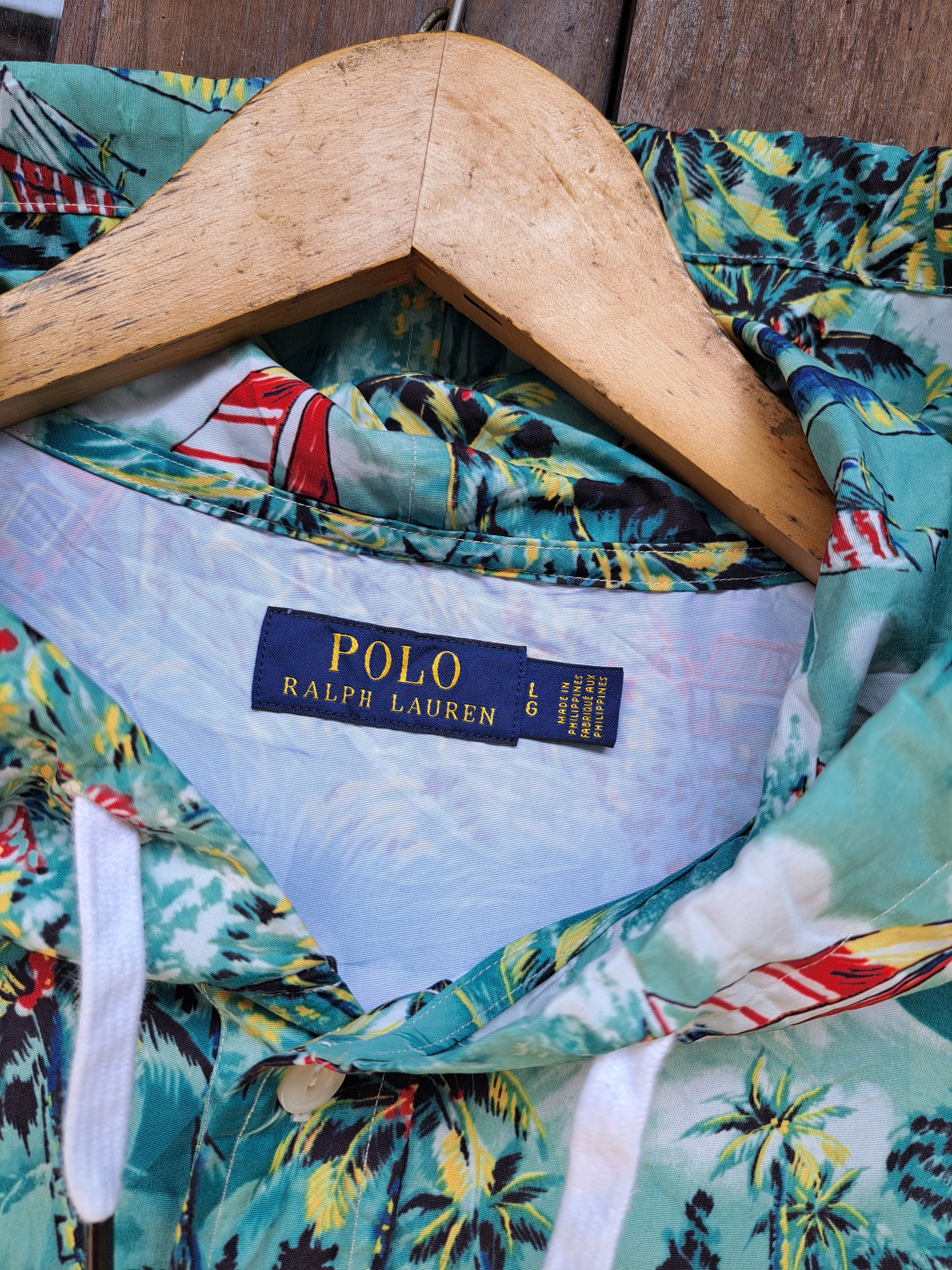 Polo Ralph Lauren Polo Ralph Lauren Sailing Anorak Light Jacket Hawaiian Sz L Size US L / EU 52-54 / 3 - 7 Thumbnail