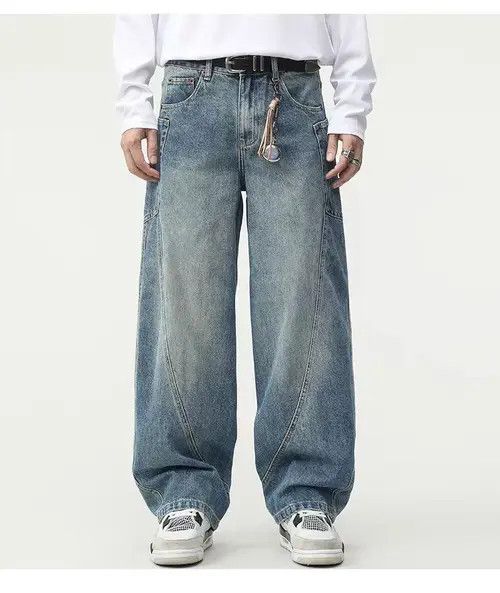 VIBE Vintage street spliced washed and worn loose jeans Size US 36 / EU 52 - 2 Thumbnail