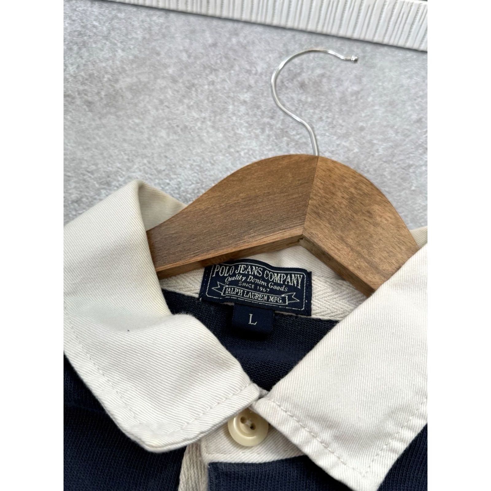 Ralph Lauren VINTAGE Ralph Lauren Polo Jeans Company Long Sleeve Sweatshirt Shirt Men L Blue 67 90s Archive Logo Polo Ralph Lauren Six Seven Size US L / EU 52-54 / 3 - 7 Thumbnail