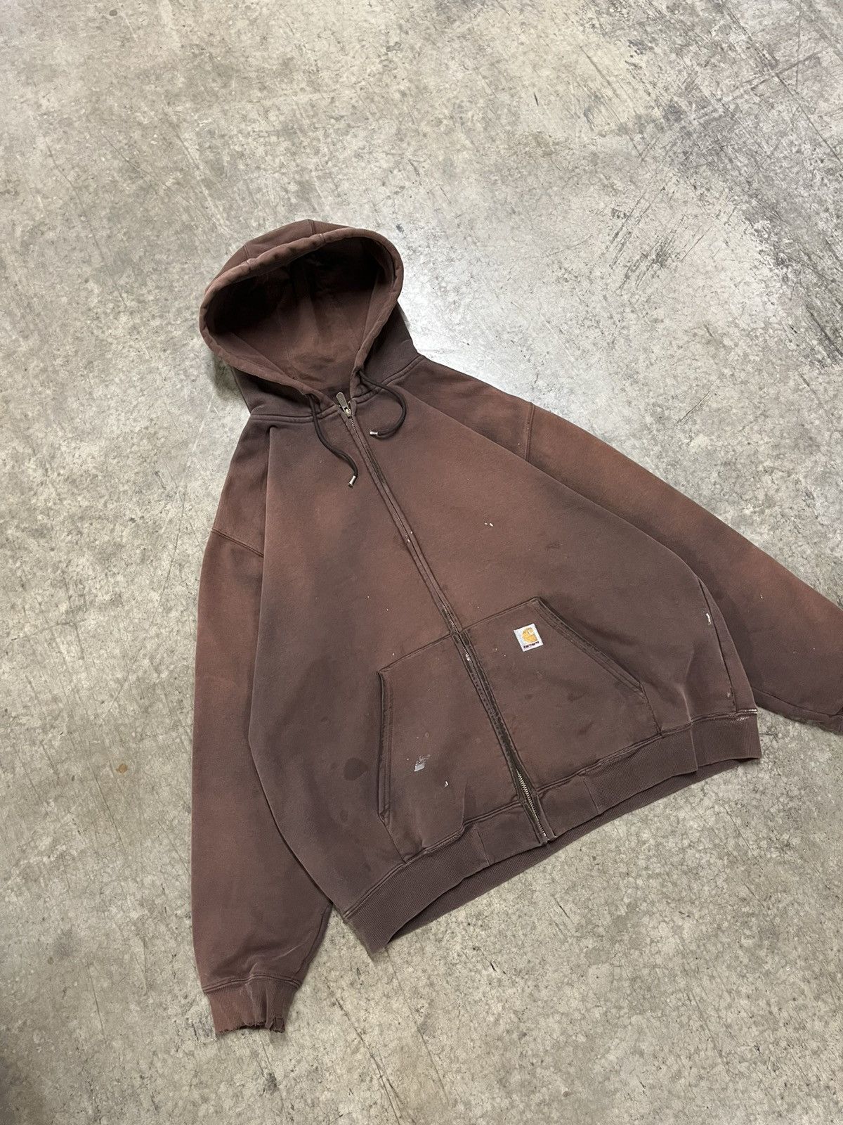 Carhartt × Vintage Carhartt mocha brown earth tone sun faded distressed zip up Size US XL / EU 56 / 4 - 1 Thumbnail