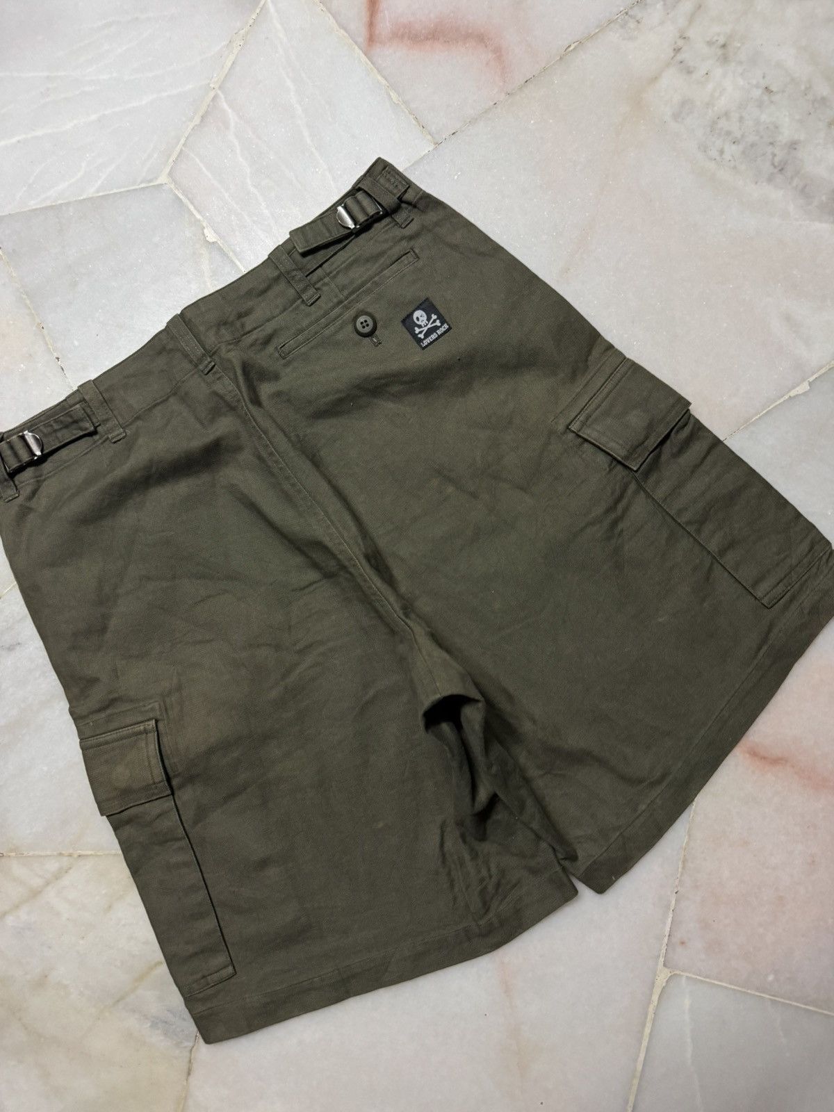 Seditionaries 💥PUNK SHORT PANTS💥 SUPERLOVERS ROCK OLIVE GREEN SHORT CARGO Size US 31 - 14 Thumbnail