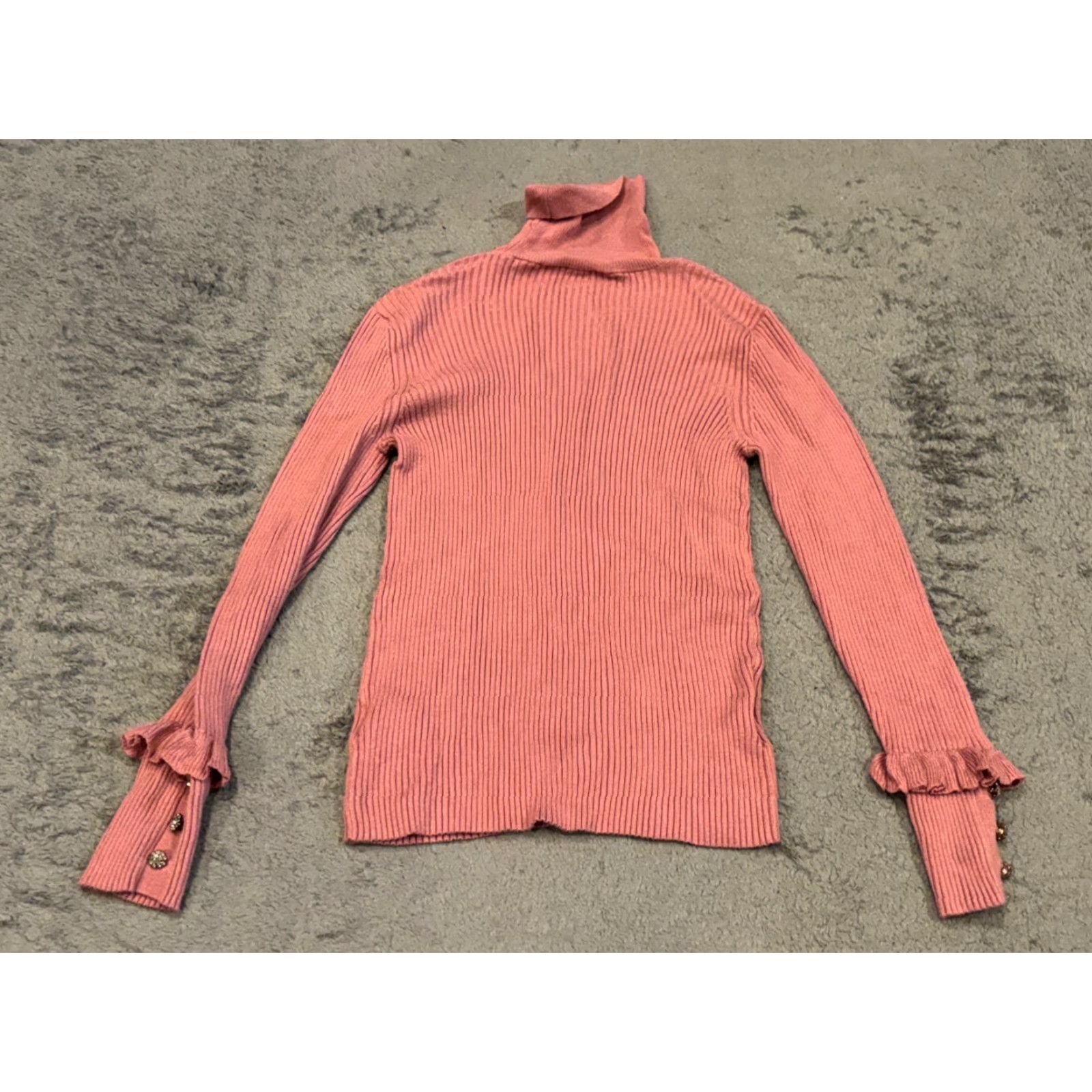 Express Express Womens Pink Turtleneck Sweater Pullover Long Sleeve Ribbed Casual Knit Regular Fit XS? No, S. Size S / US 4 / IT 40 - 6 Thumbnail