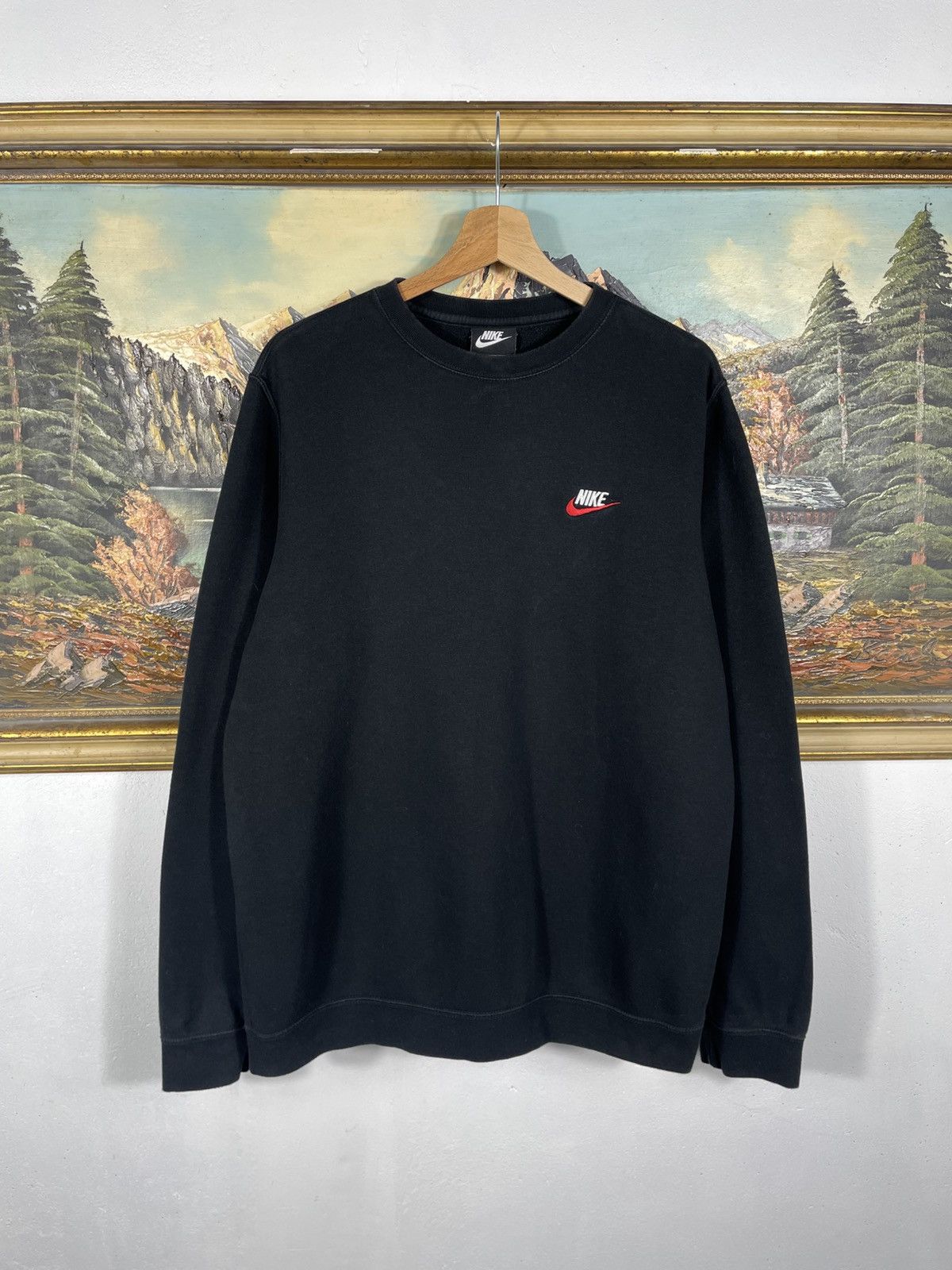 Nike Black Crewneck Sweatshirt Nike Baggy Loose Skate Hiphop Rap Size US L / EU 52-54 / 3 - 1 Thumbnail