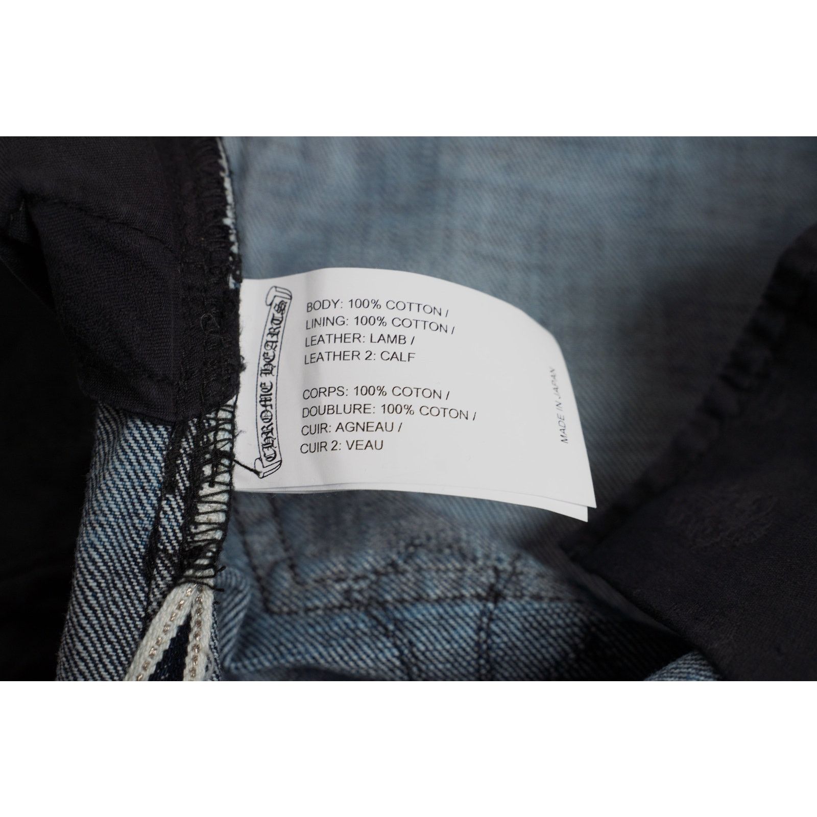 Chrome Hearts Indigo Denim Fleur Knee Jeans Black White & Brown Patches Size US 36 / EU 52 - 7 Thumbnail